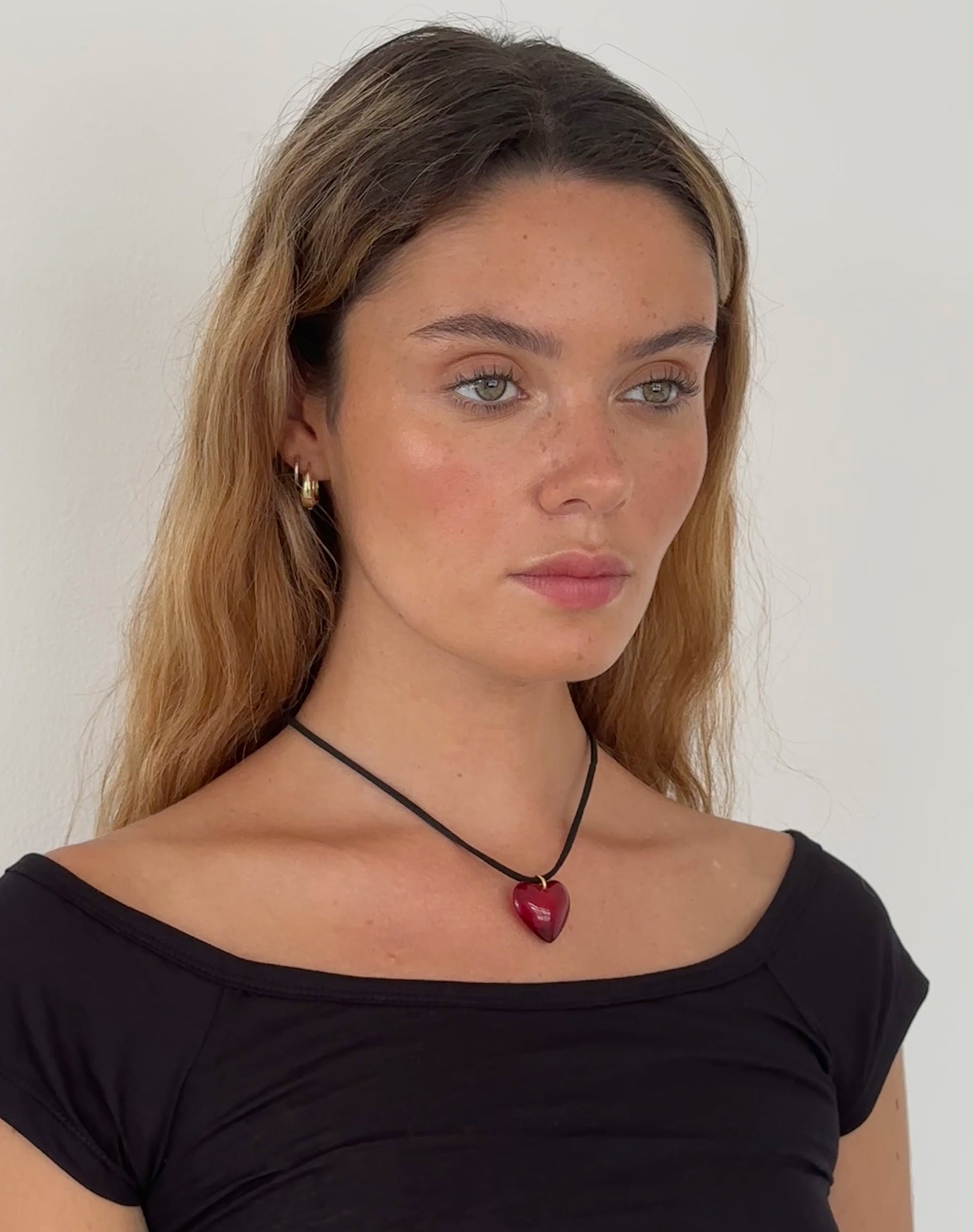 Mimi Glass Heart Necklace by Gemini Jewels-Nico Sky