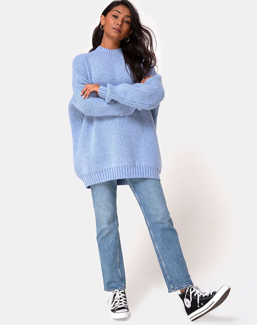 Mody Jumper in Blue Rib-Nico Sky