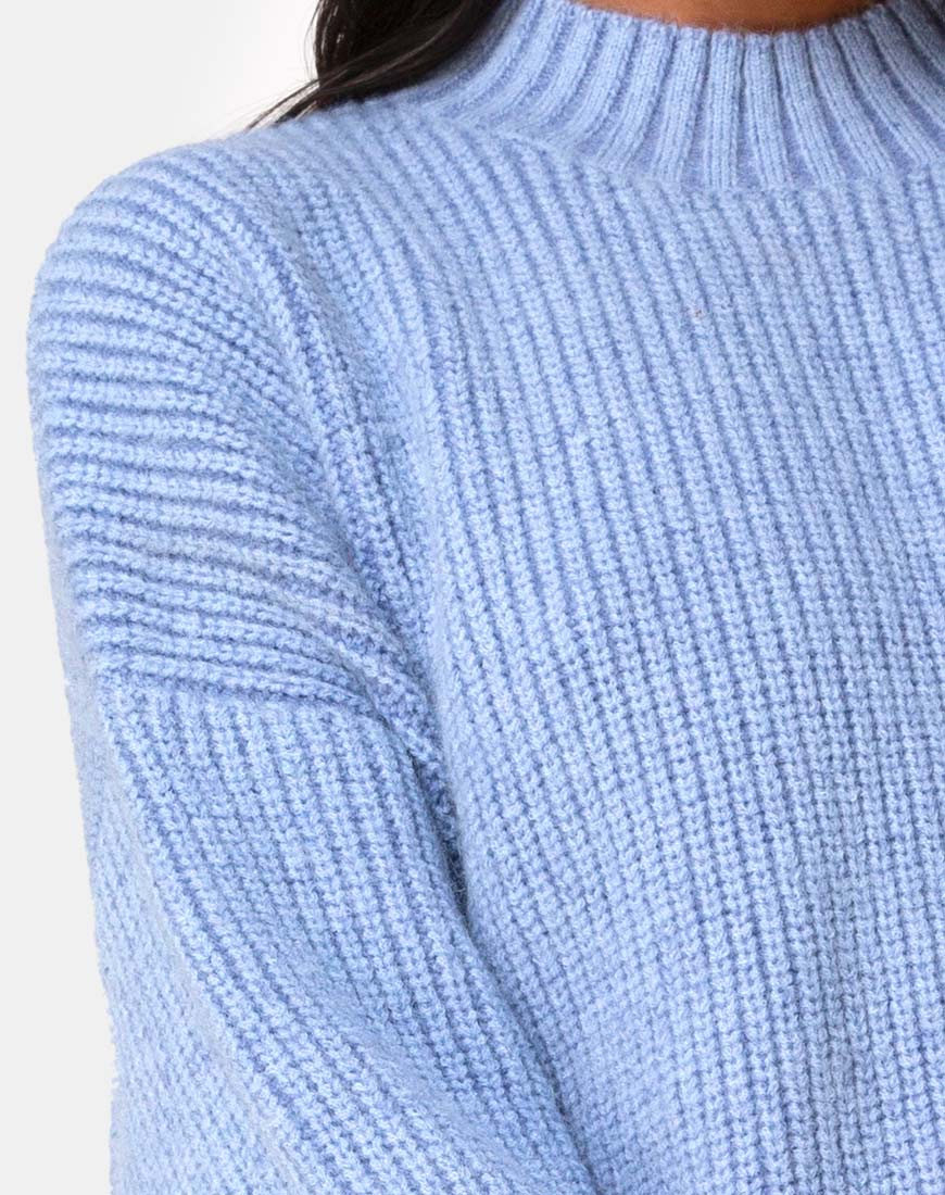 Mody Jumper in Blue Rib-Nico Sky
