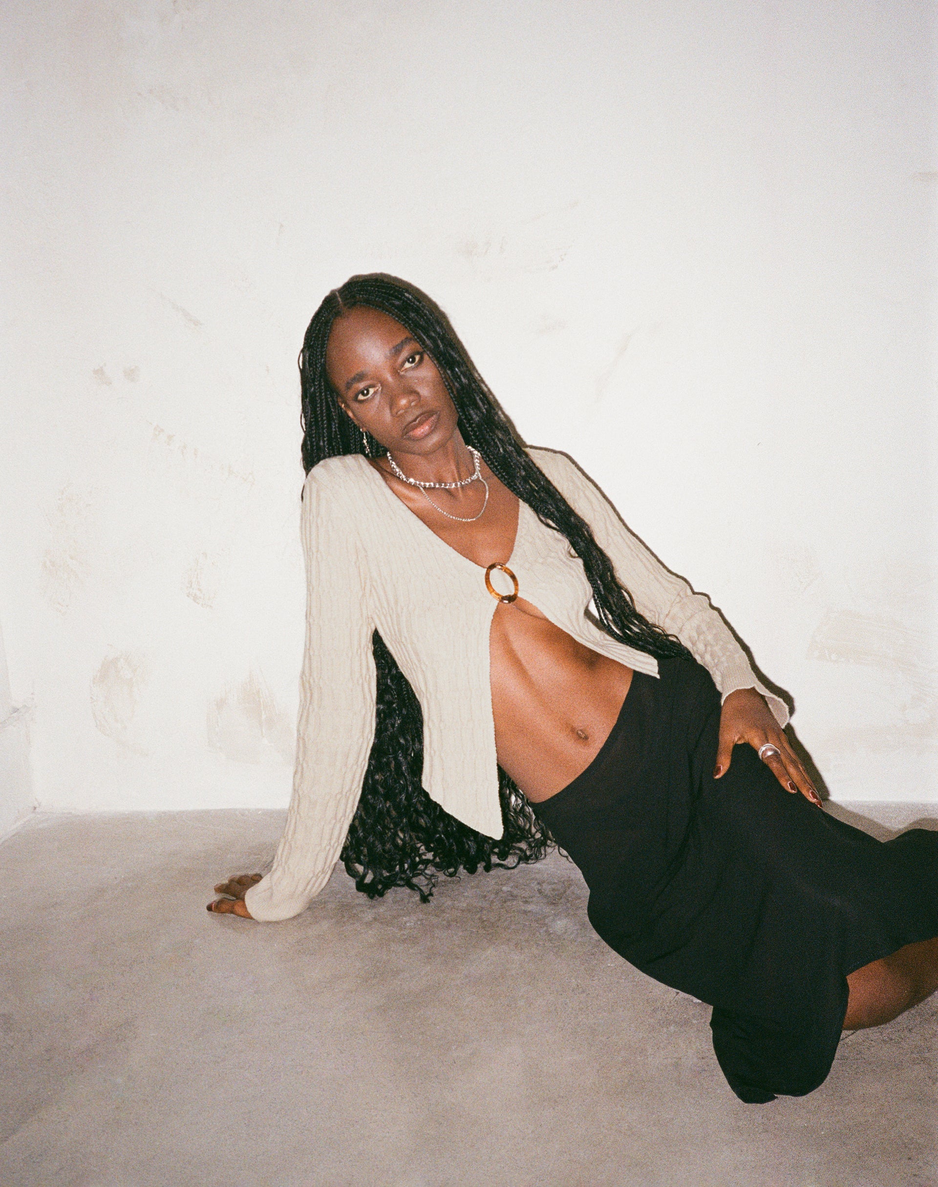 Mohara Long Sleeve Butterfly Top in Neutral Knit-Nico Sky