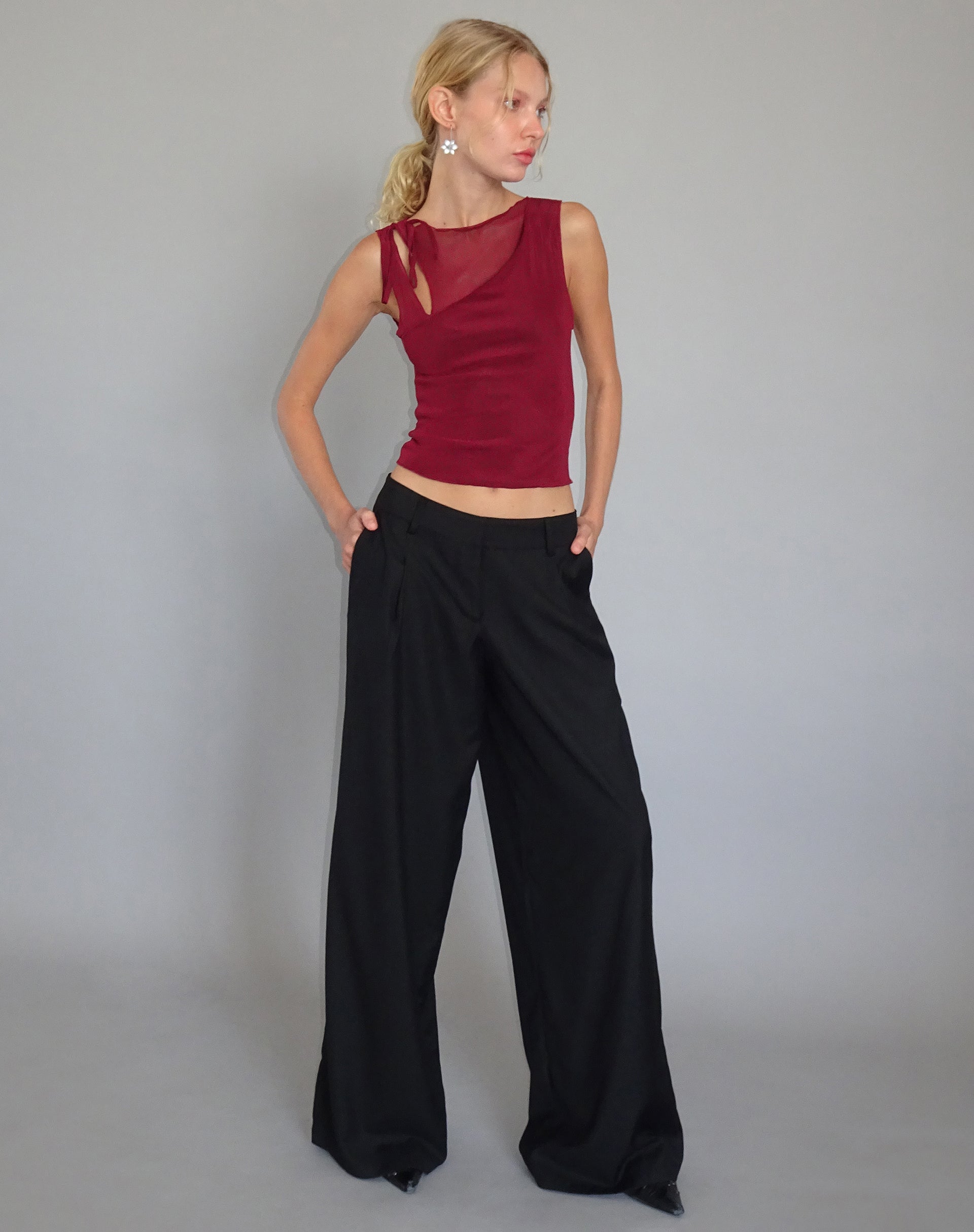 Moni Vest in Mesh Maroon-Nico Sky