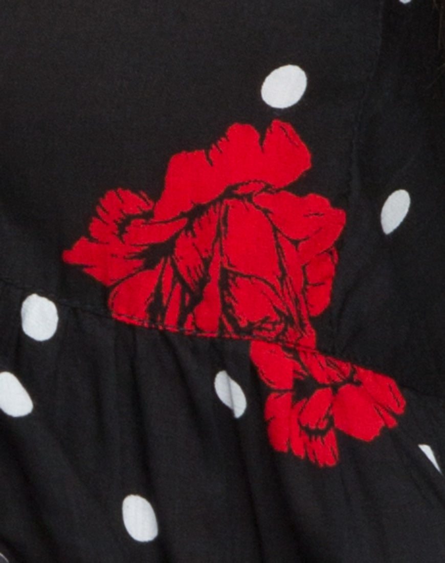 Mosca Plunge Top in Cuban Rose-Nico Sky