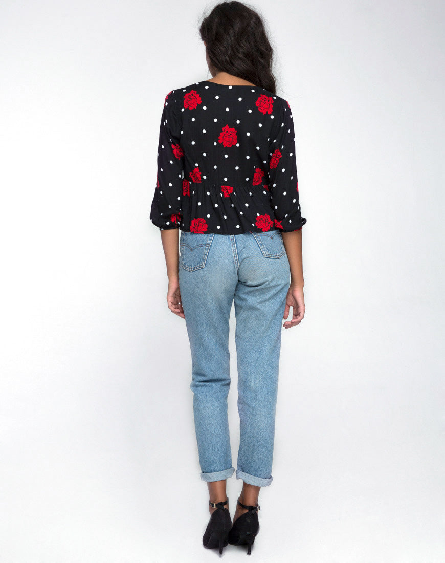 Mosca Plunge Top in Cuban Rose-Nico Sky