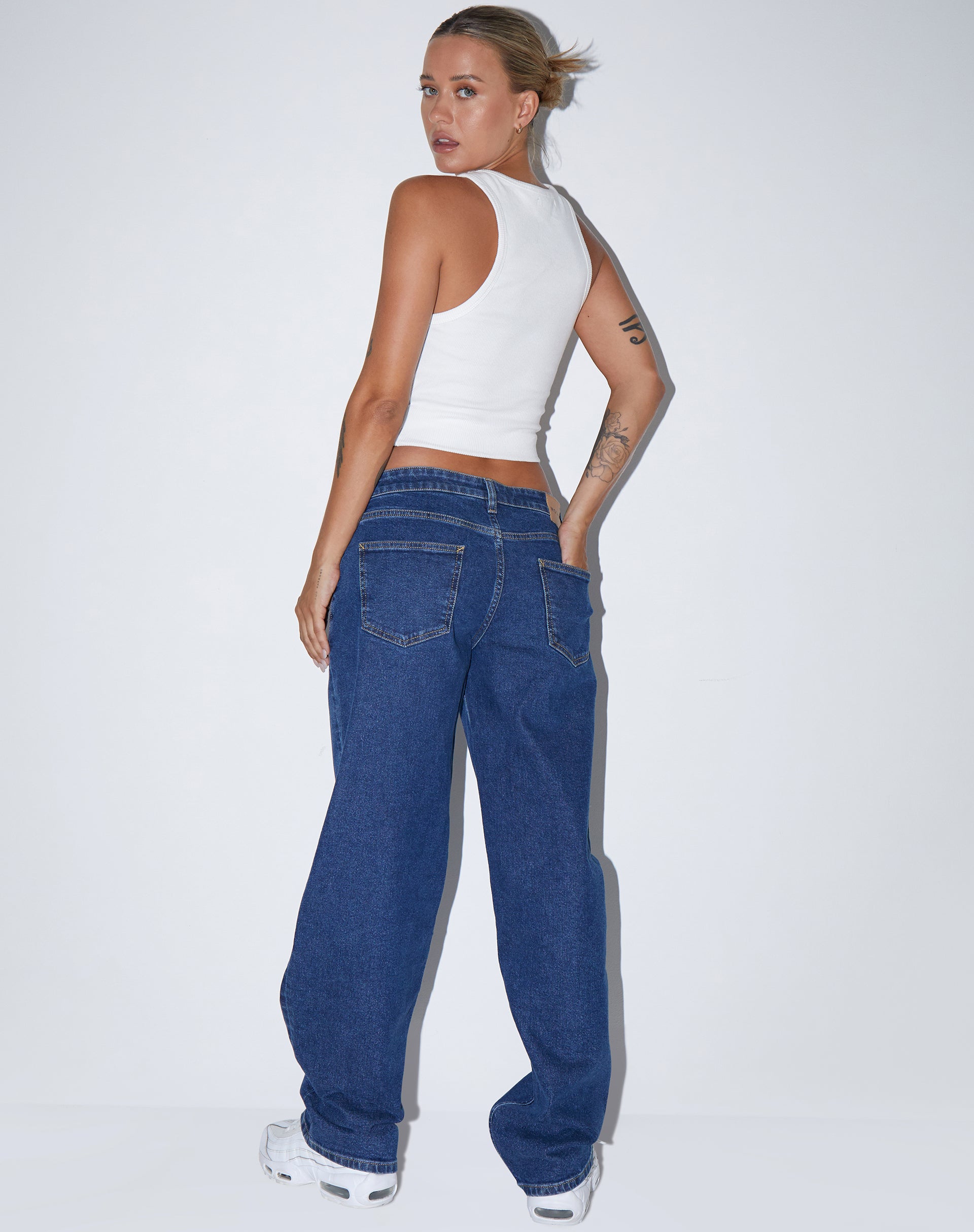 Rave Vest Top in Rib White-Nico Sky