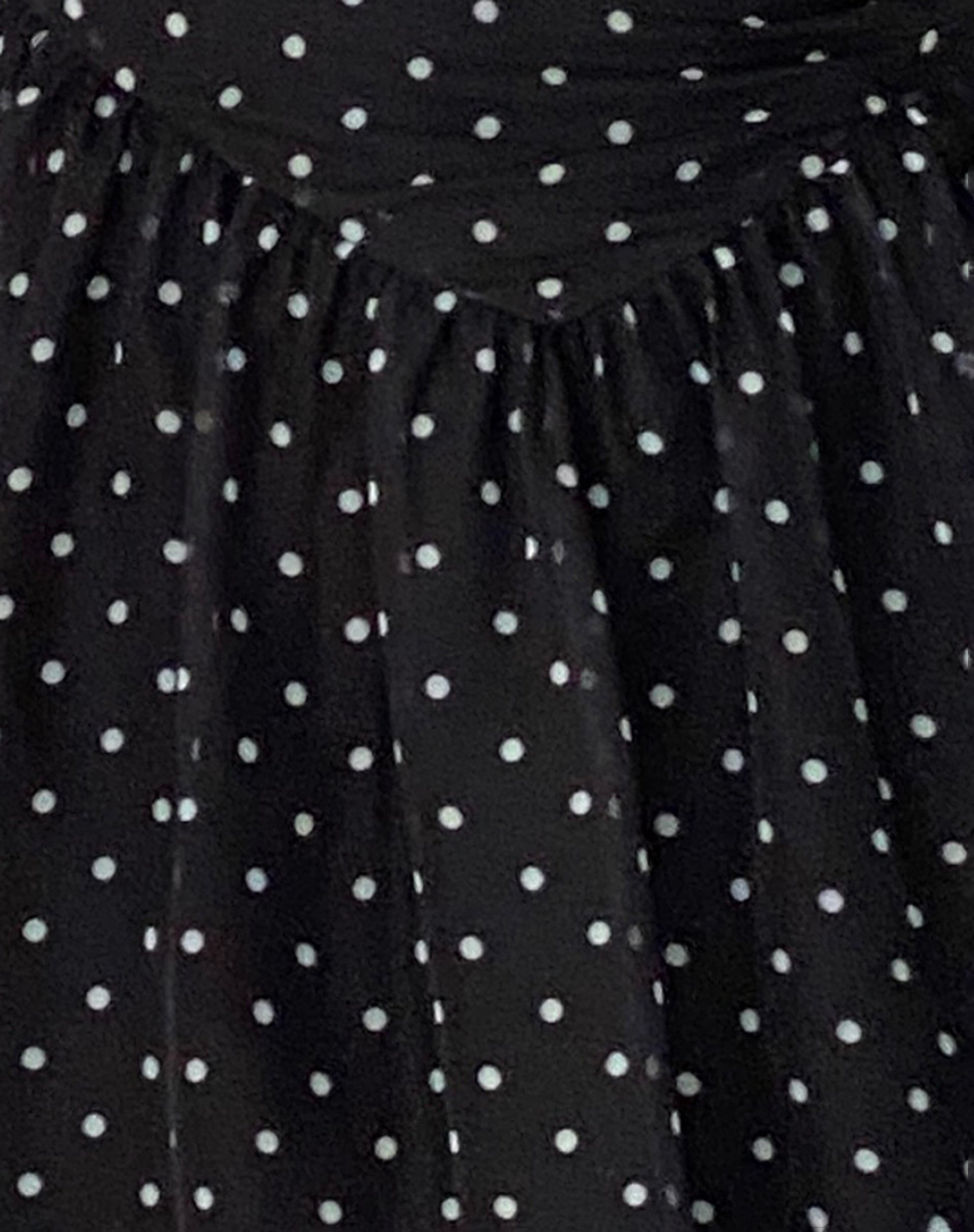 Murni Bandeau Mini Dress in Polka Black Chiffon-Nico Sky