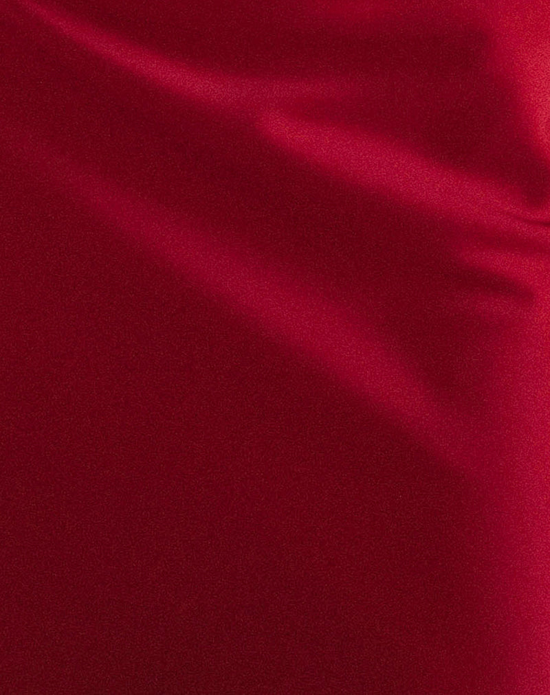 Nidya A-line Mini Skirt in Dark Red-Nico Sky