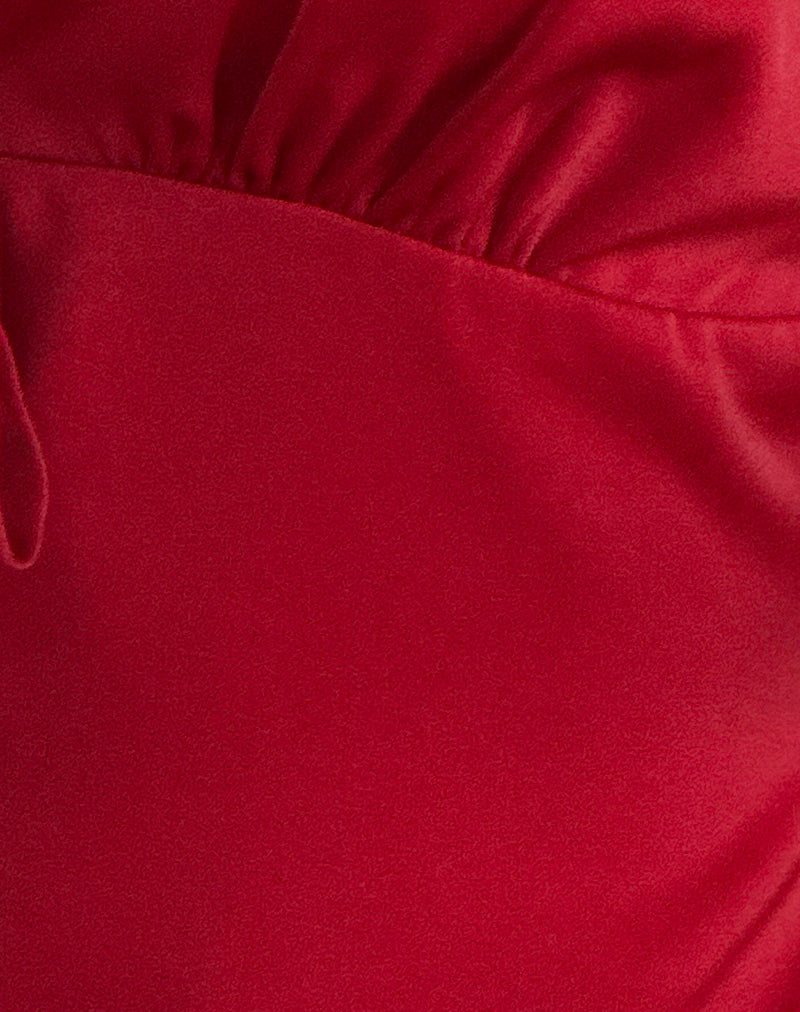 Mutsuki Top in Dark Red-Nico Sky