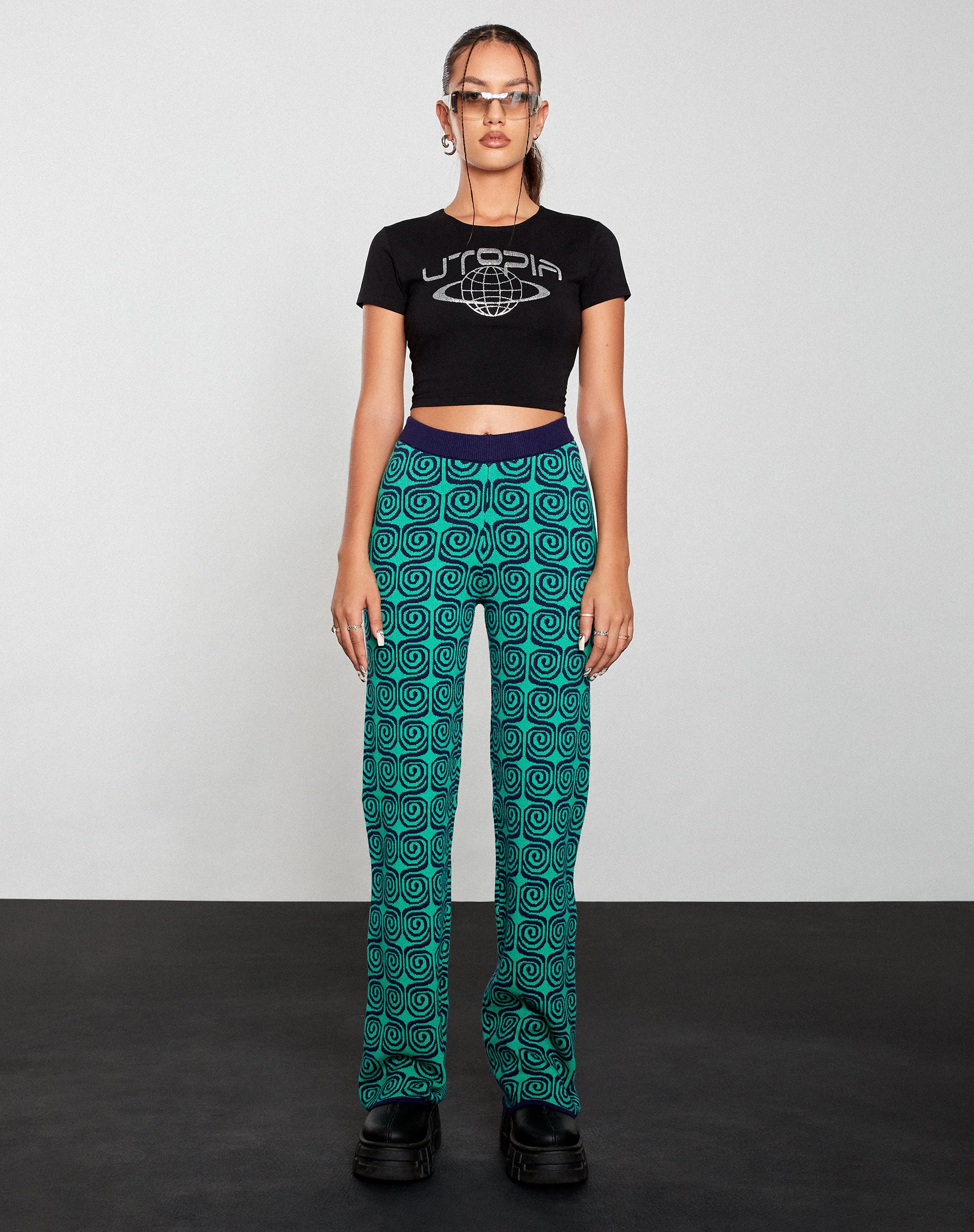 Shrunken Tee in Black Utopia-Nico Sky