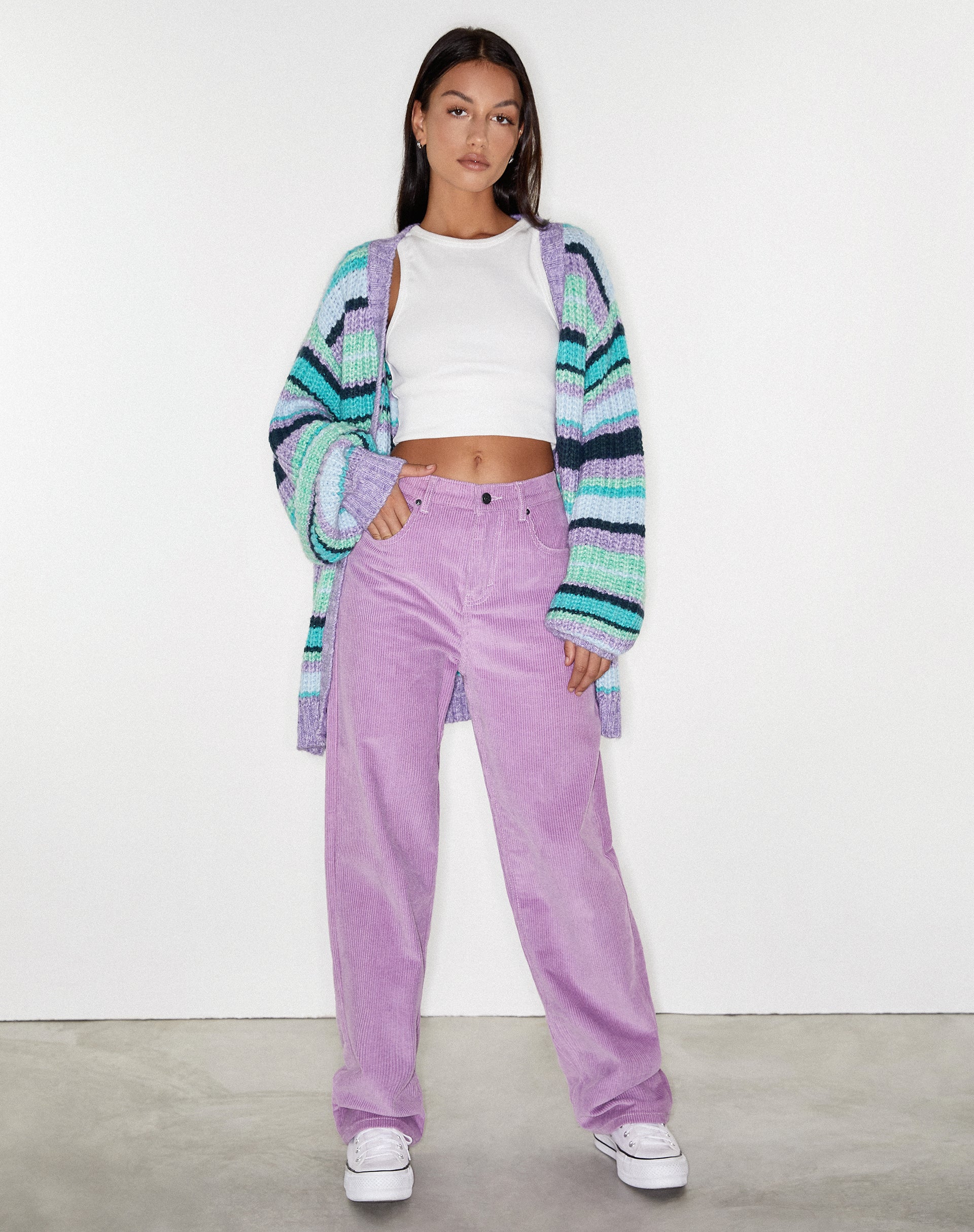 Parallel Trouser in Cord Lilac-Nico Sky