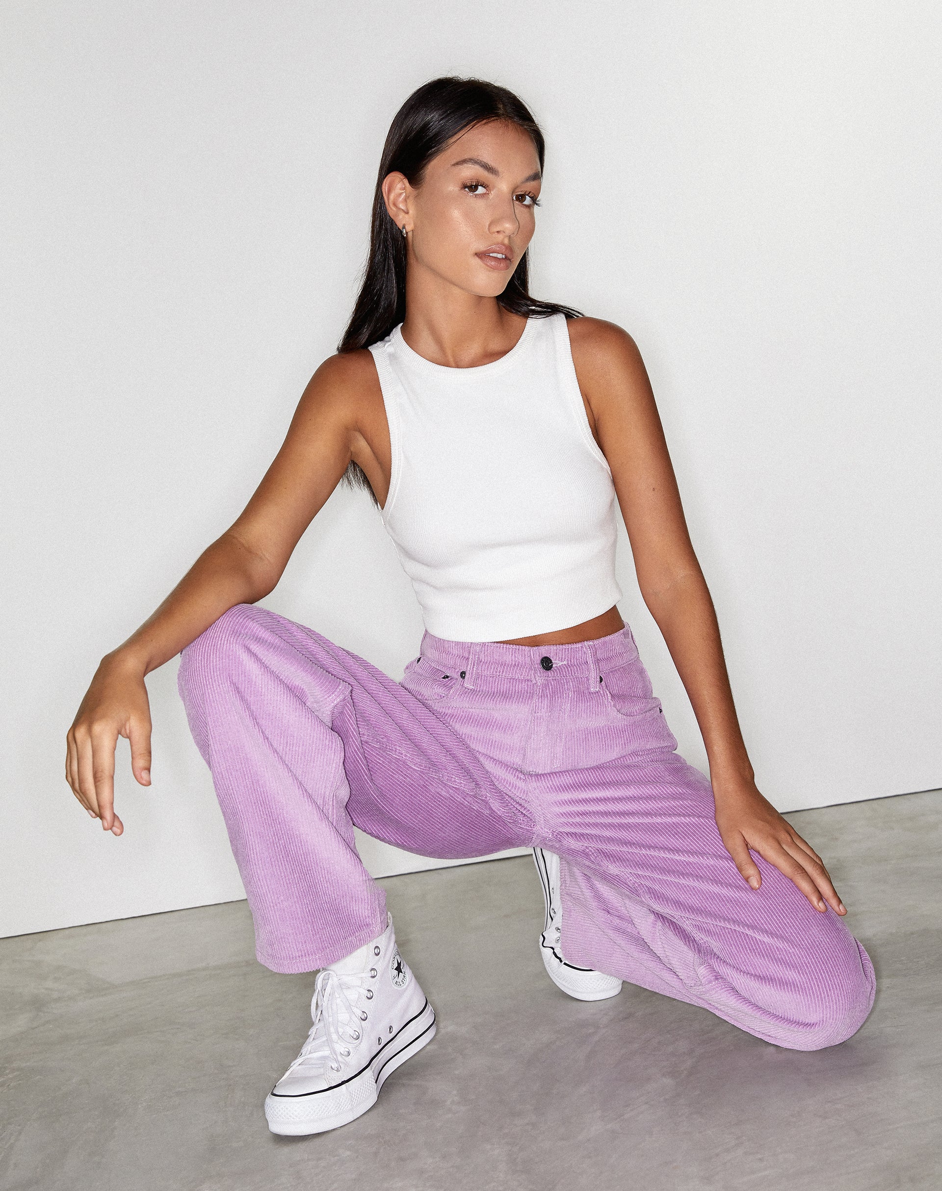 Parallel Trouser in Cord Lilac-Nico Sky