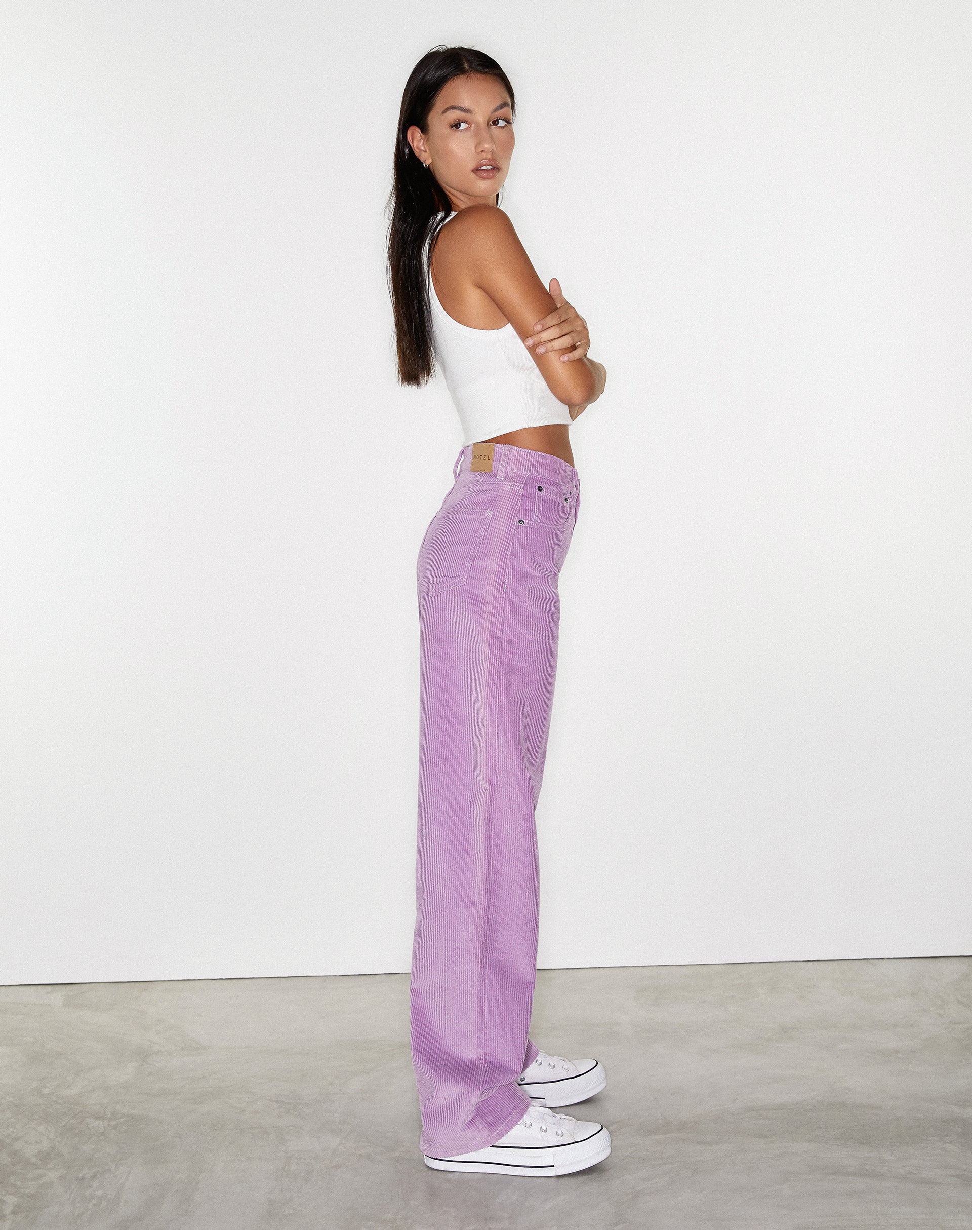 Parallel Trouser in Cord Lilac-Nico Sky