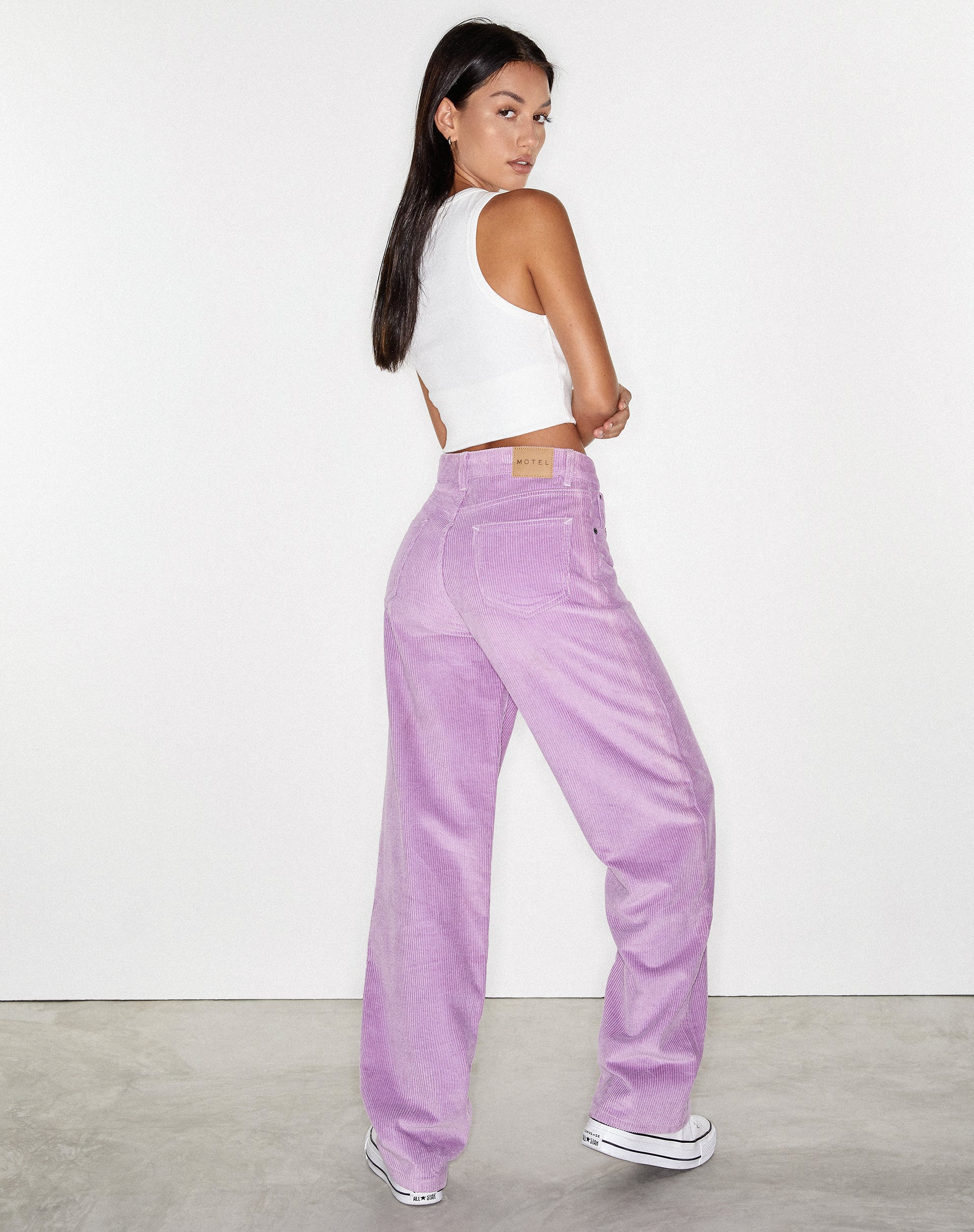 Parallel Trouser in Cord Lilac-Nico Sky