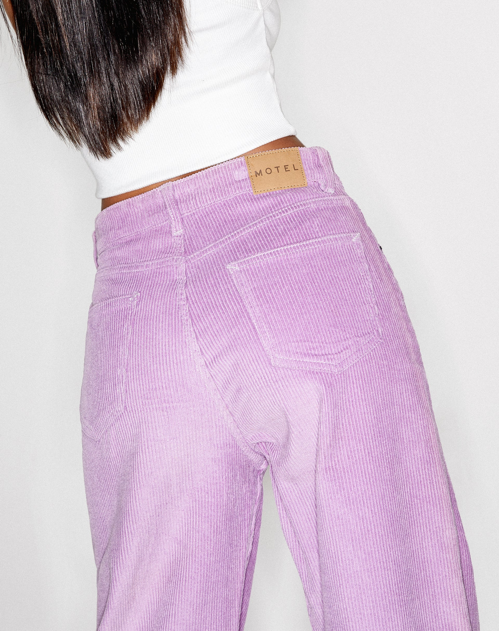 Parallel Trouser in Cord Lilac-Nico Sky