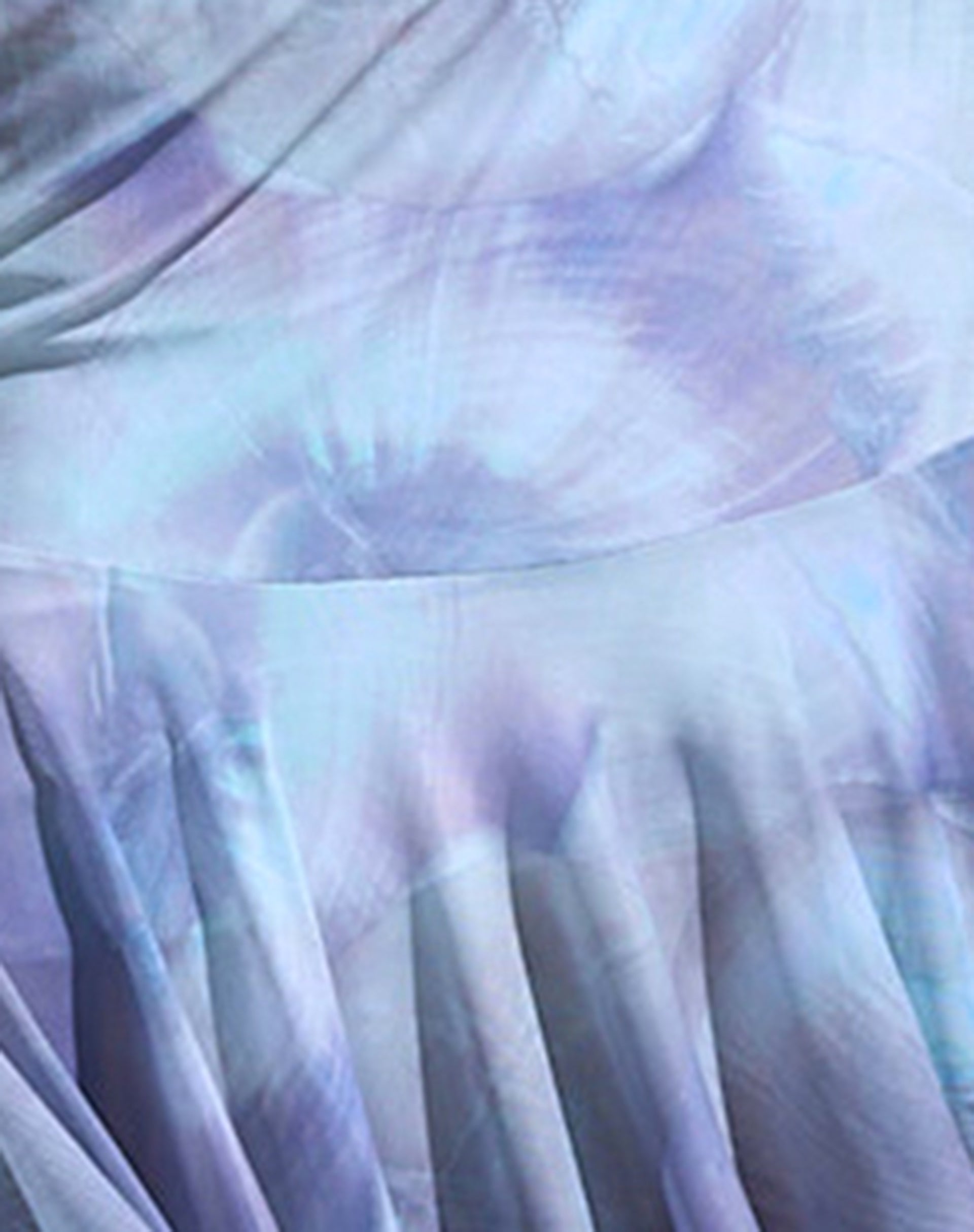 Jovali Low Waist Midi Skirt in Mesh Printed Pearly Shell-Nico Sky