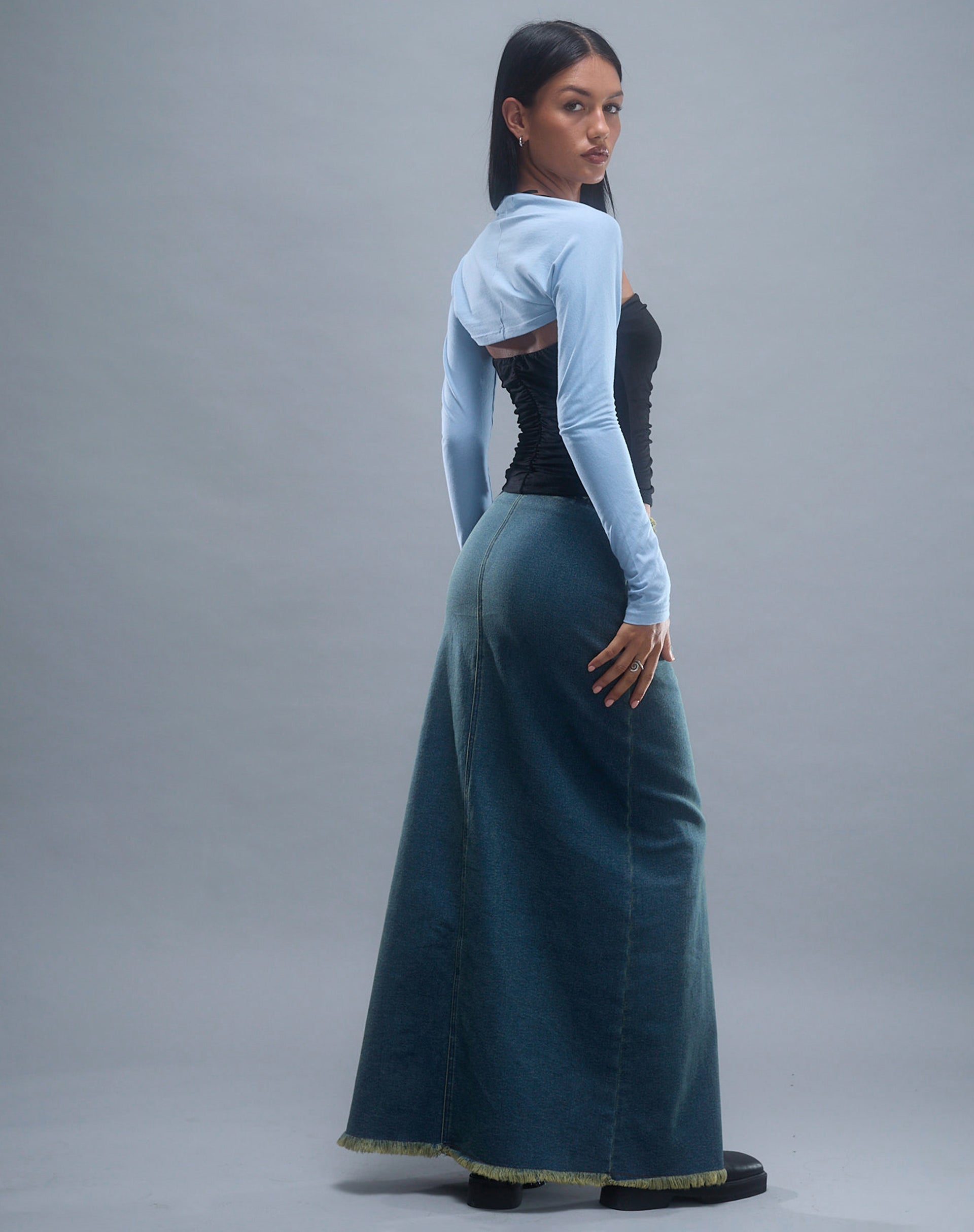 Ladri Shrug Top in Nantucket Blue-Nico Sky