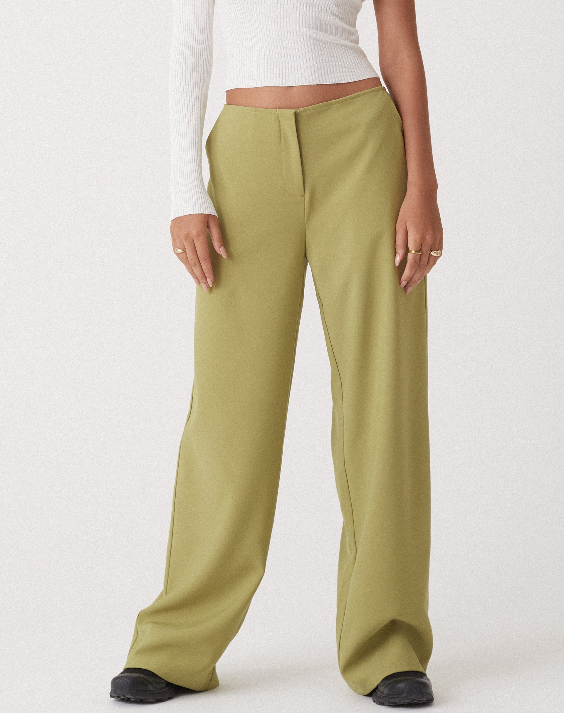 MOTEL X OLIVIA NEILL Amadi Wide Leg Trouser in Tailoring Seamfoam Green-Nico Sky