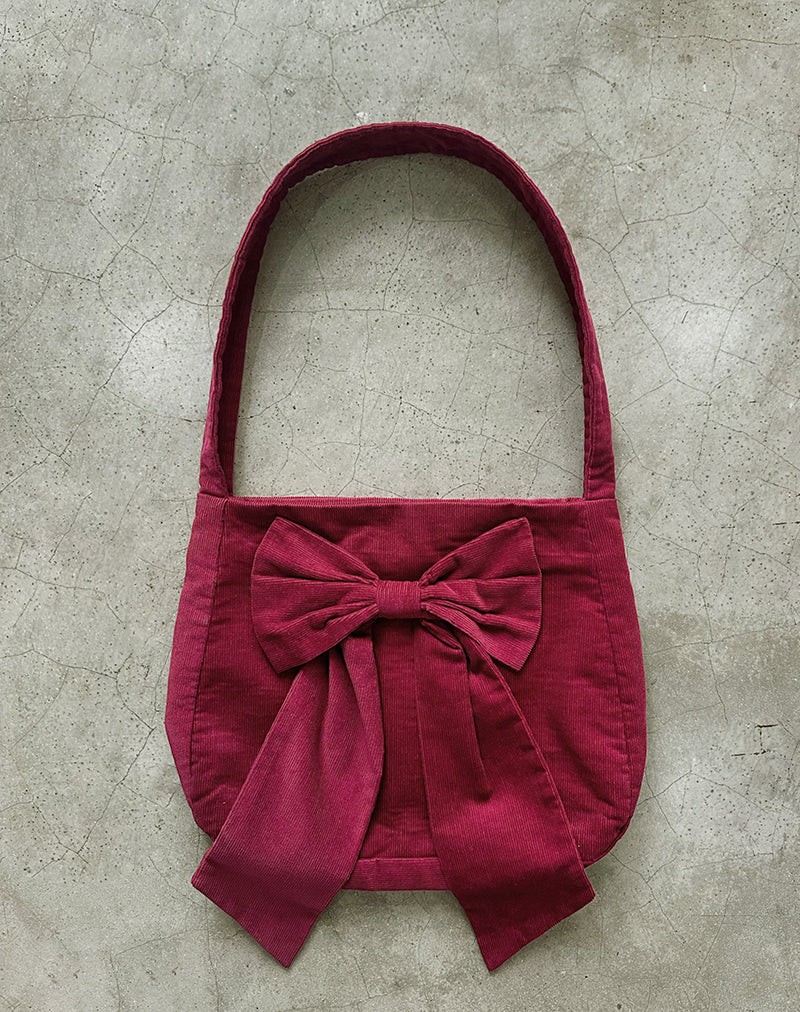 Nagi Bag in Babycord Maroon-Nico Sky
