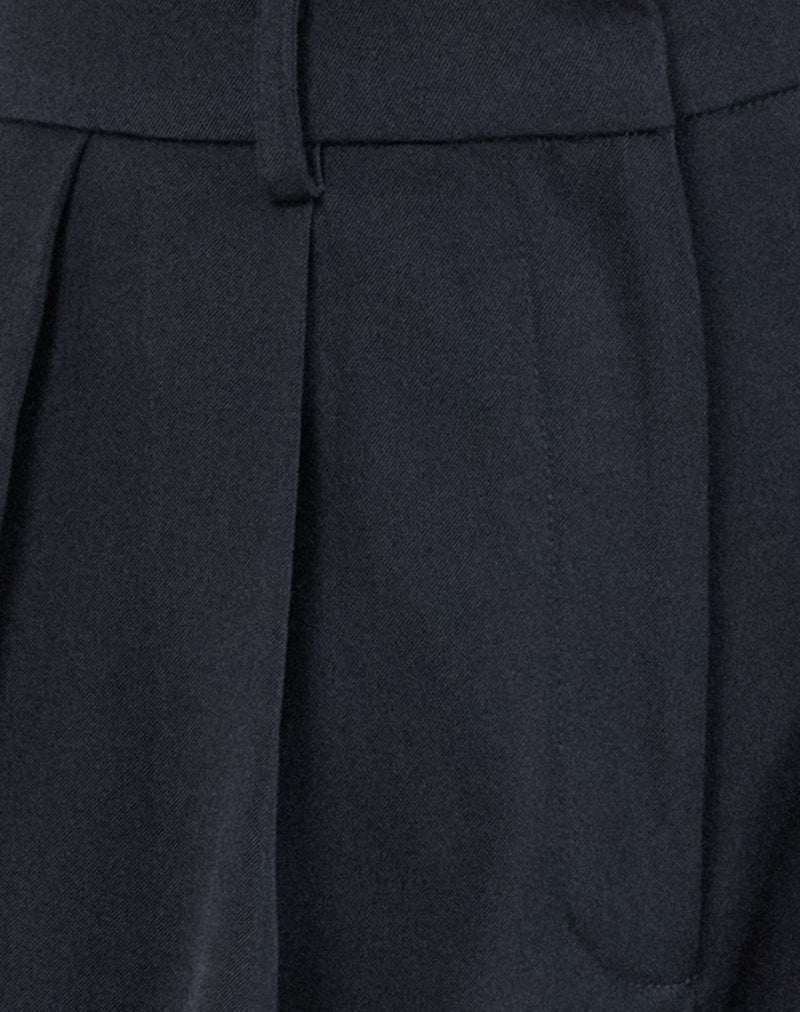 Nala Wide Leg Pleated Trouser in Tailoring Navy-Nico Sky