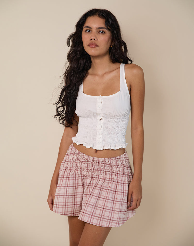 Nelesi Mini Skirt in Basic Tartan Pink-Nico Sky