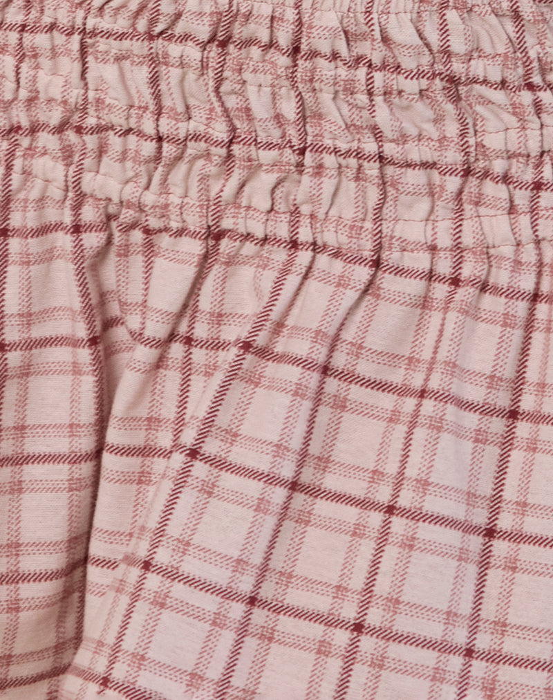 Nelesi Mini Skirt in Basic Tartan Pink-Nico Sky