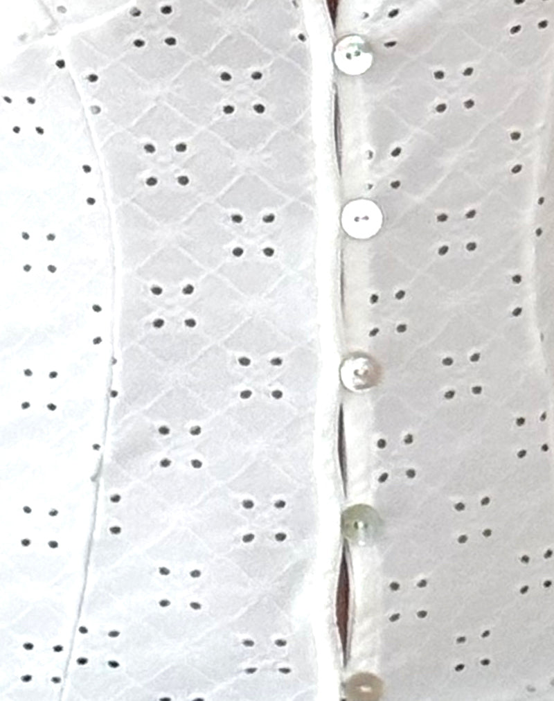 Neroli Corset Top in Broderie White-Nico Sky