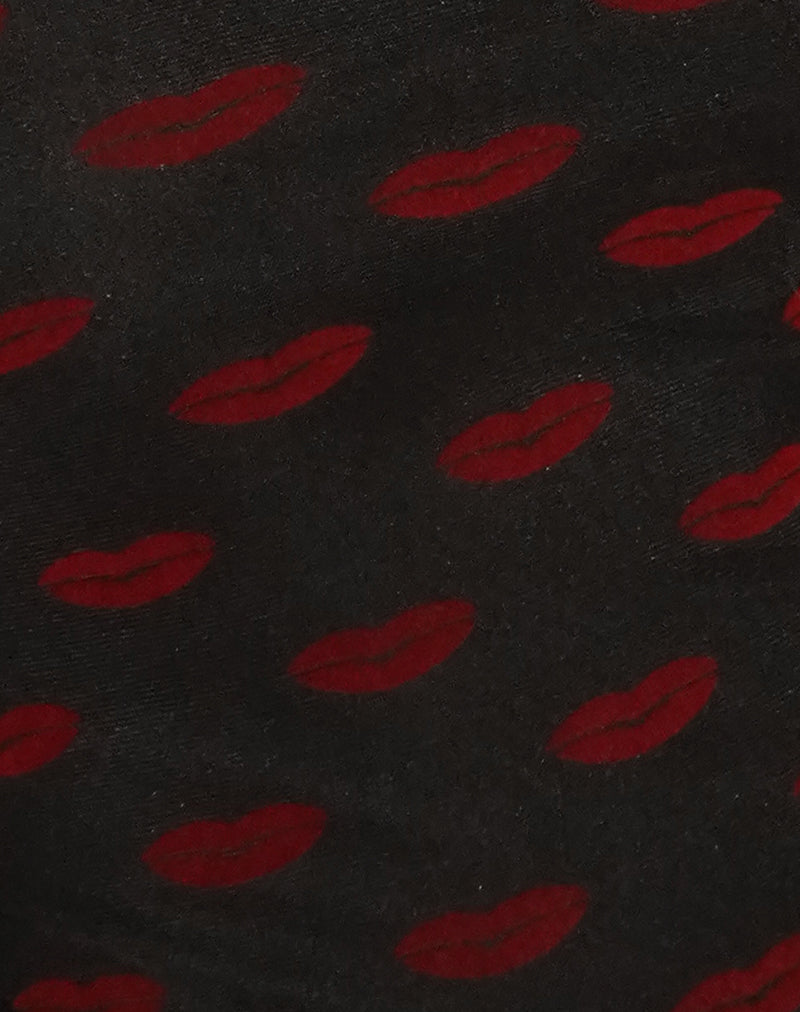 Darsih Maxi Dress in Lips Flock Black-Nico Sky