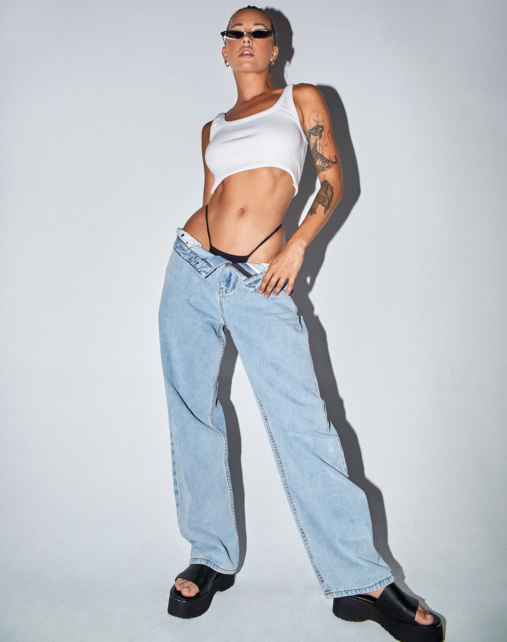 Bum Rips Parallel Jean in Tonal Light Wash-Nico Sky