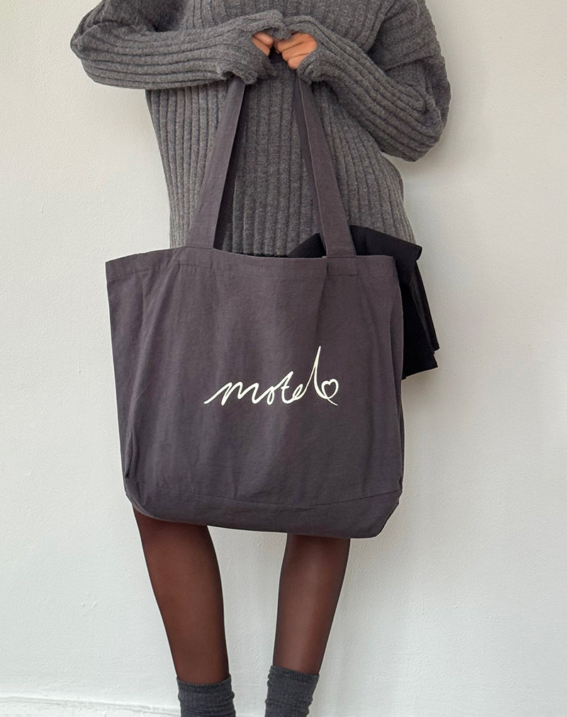 Nola Totebag in Beluga with Motel Print-Nico Sky
