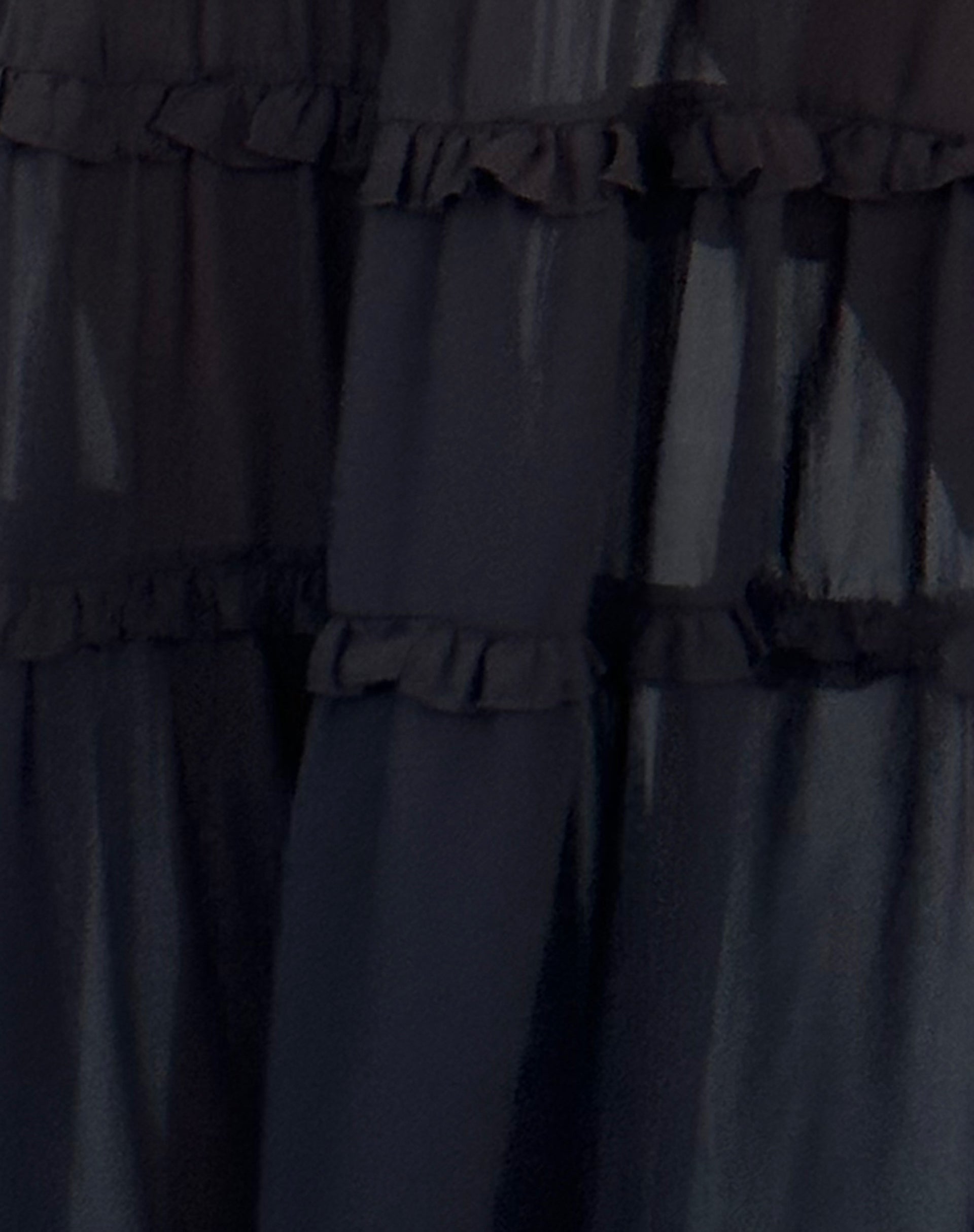 Norah Tiered Maxi Skirt in Black Chiffon-Nico Sky