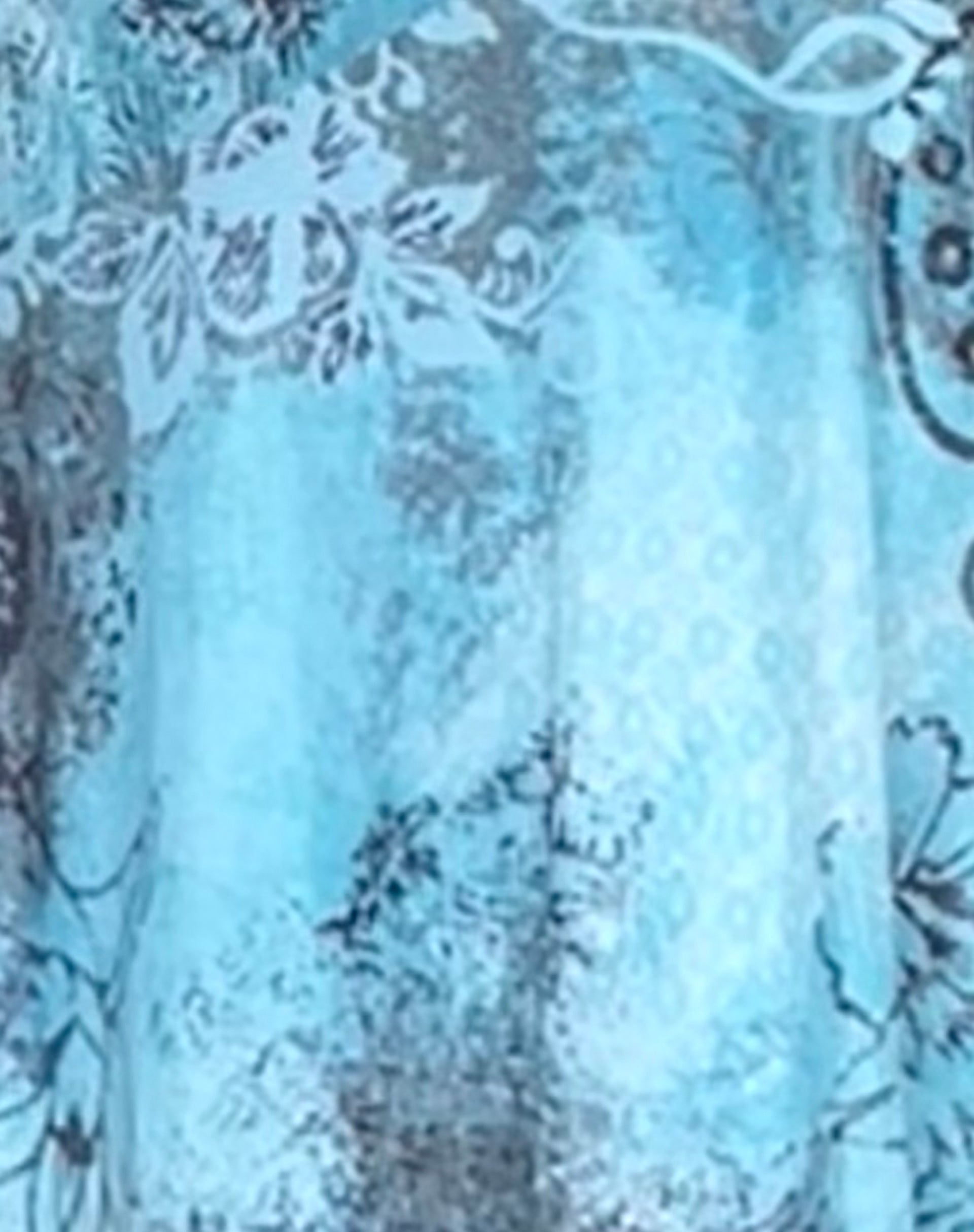 Cinta Low Rise Midi Skirt in Paisley Abstract Rustic-Nico Sky