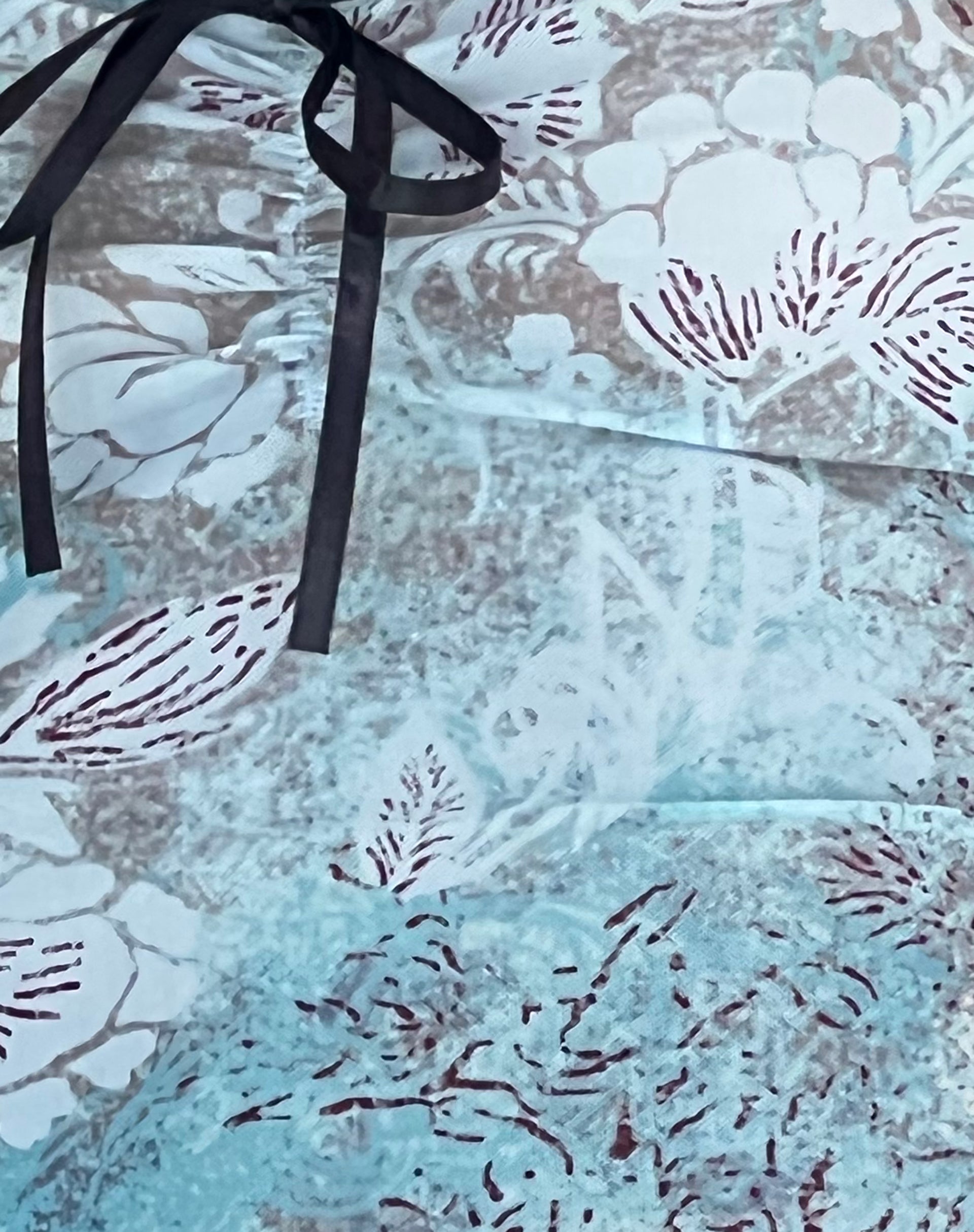 Norde Cami Top in Blue Paisley Abstract Rustic-Nico Sky