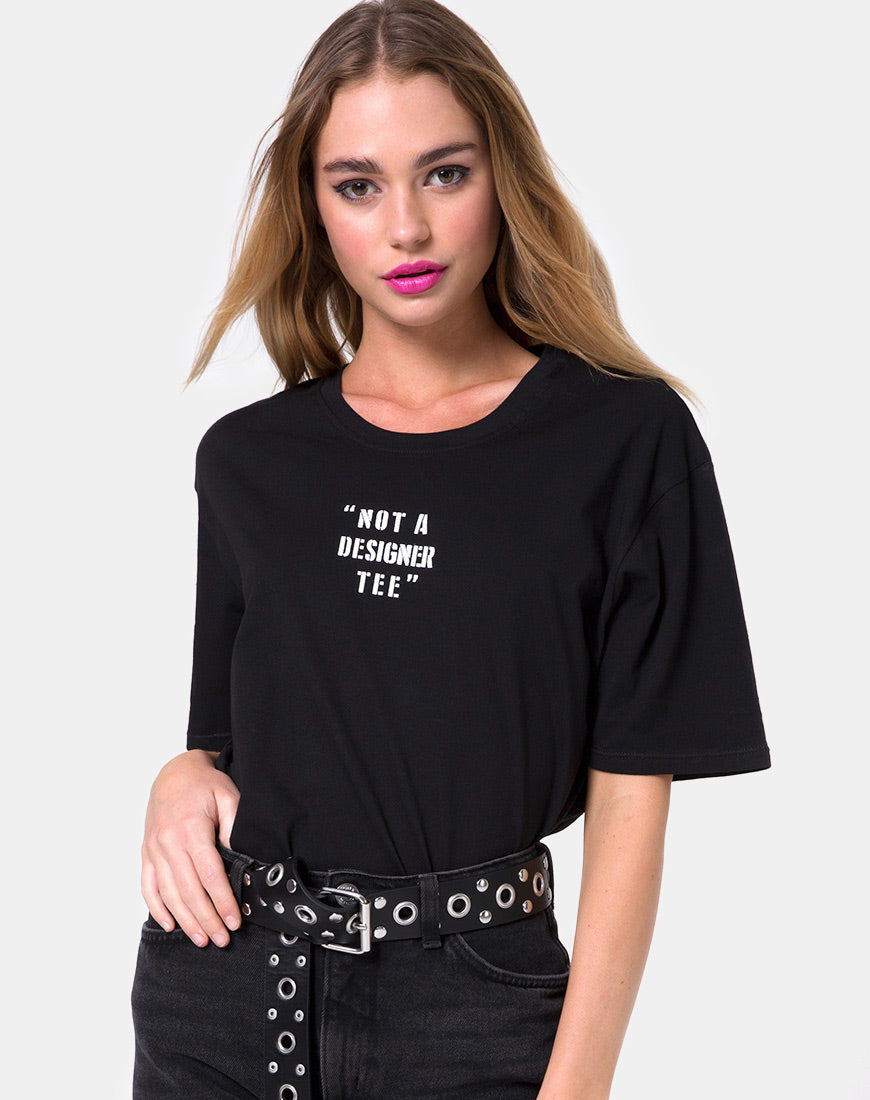 Oversize Basic Tee in Not a Designer Black-Nico Sky