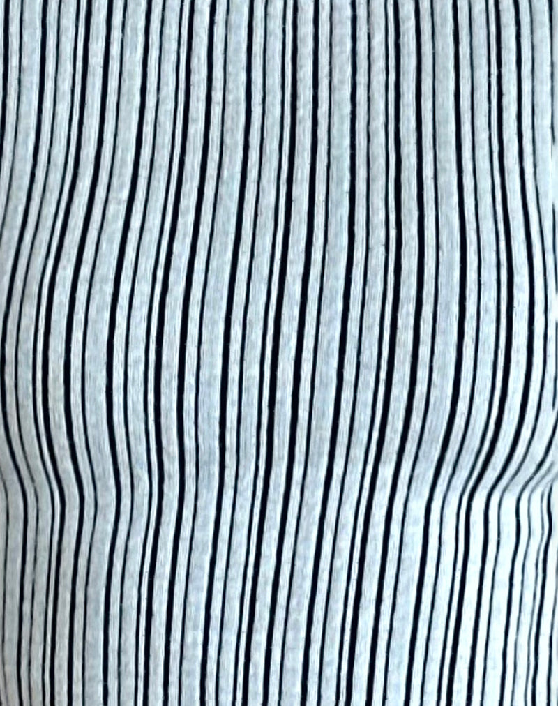 Nova Top in Jersey Blue and Black Stripe-Nico Sky