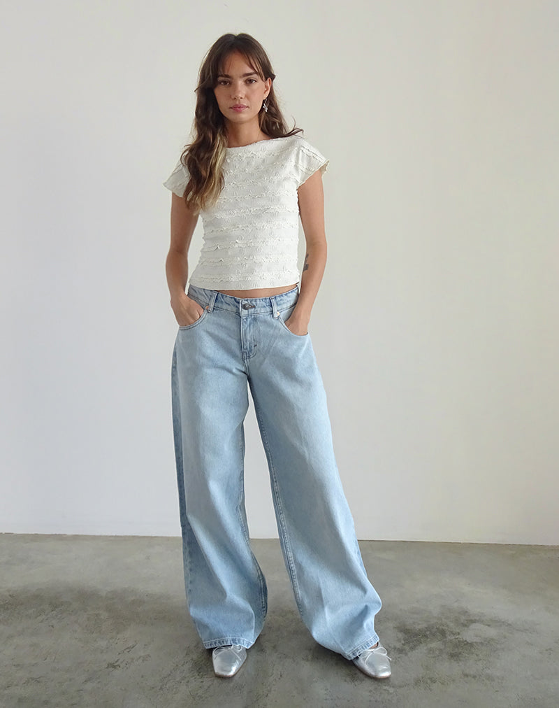 Nova Top in Crinkle Ivory-Nico Sky