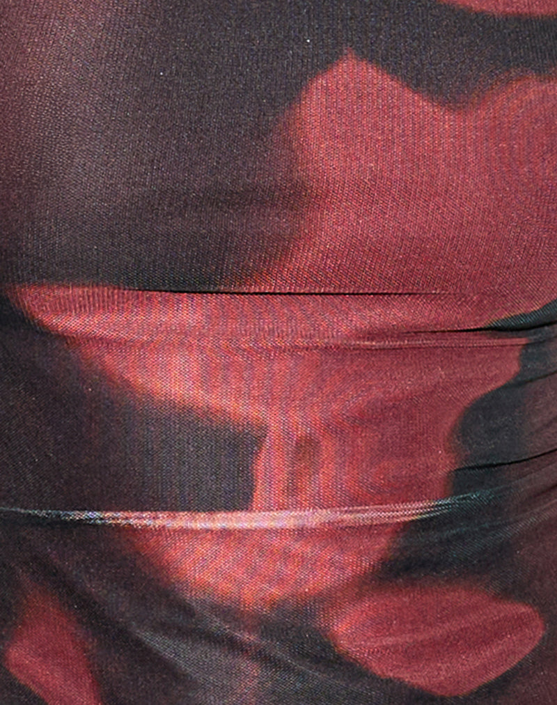 Nova Top in Digi Flower Red-Nico Sky