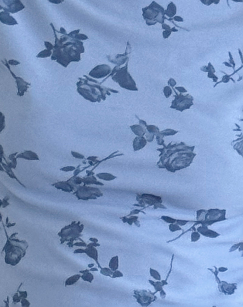 Nova Top in Inky Blue Floral Mesh-Nico Sky