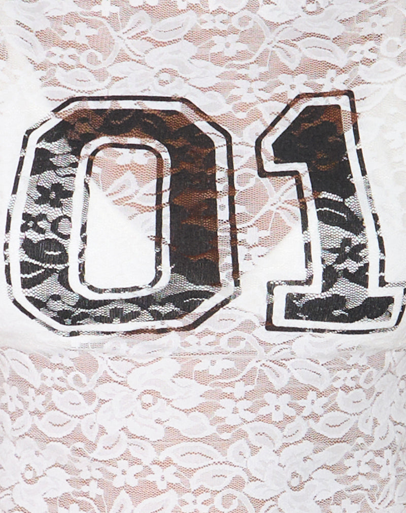 Nova Top in Ivory Lace with 01 Big Print-Nico Sky
