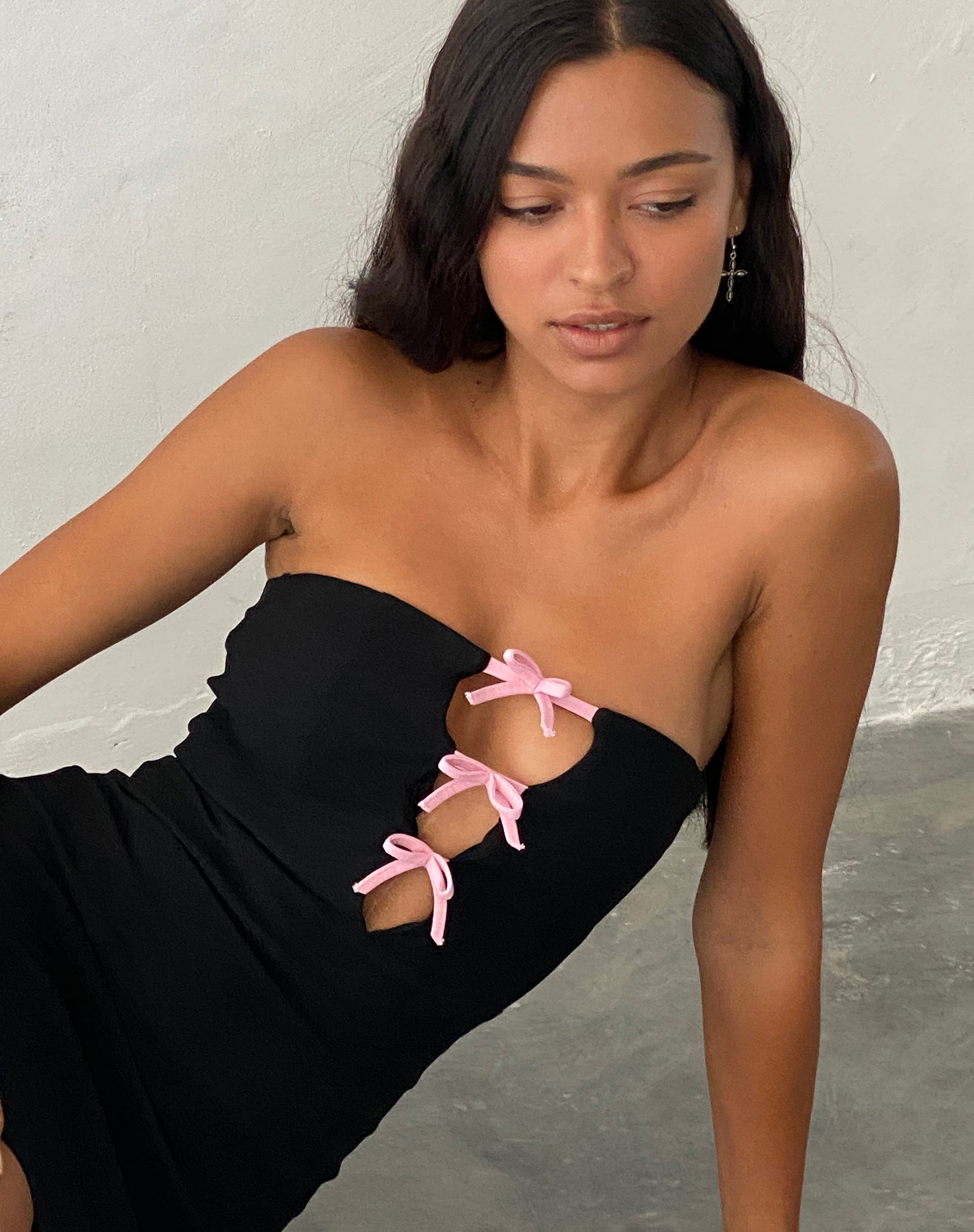 Novara Mini Dress in Black-Nico Sky