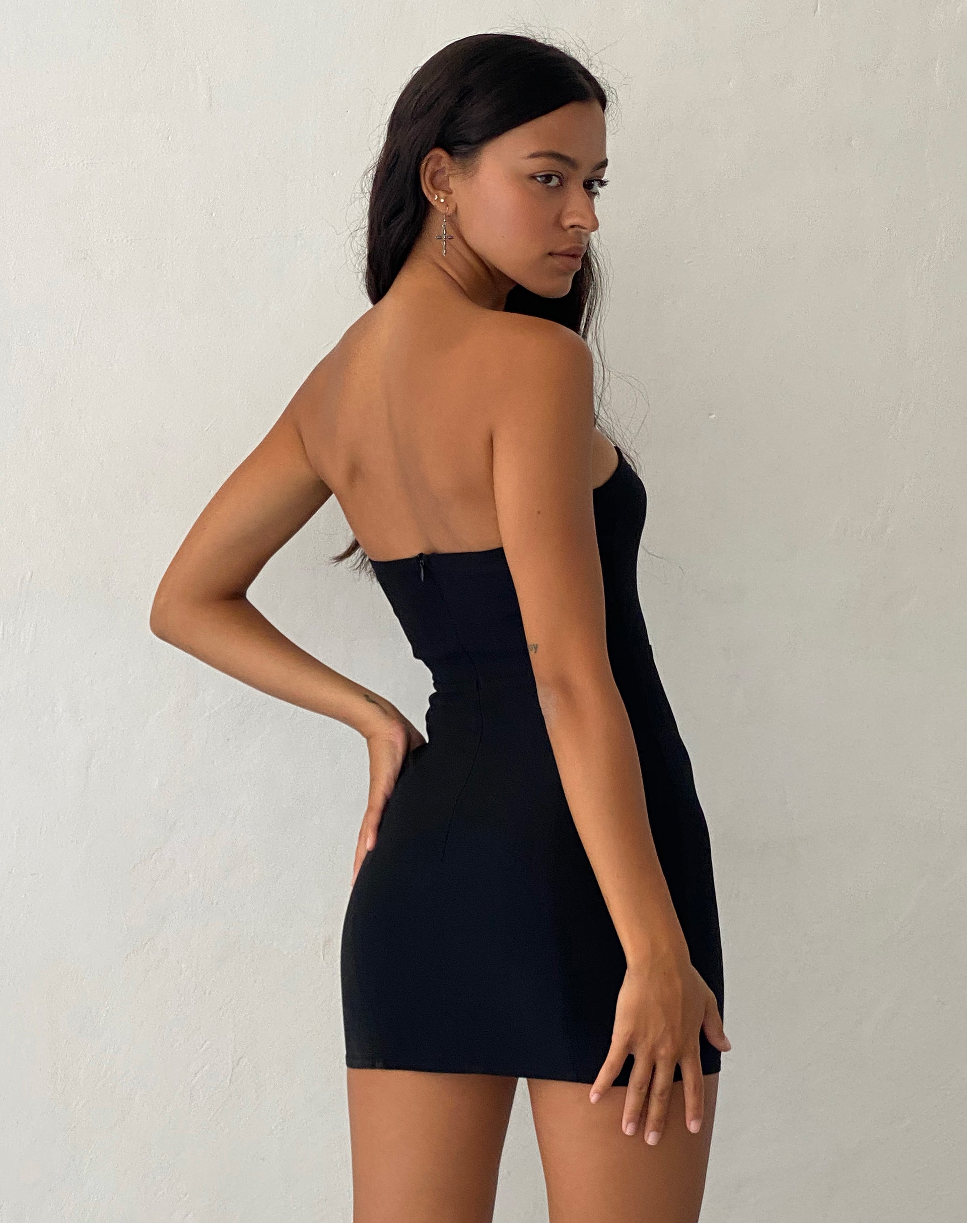 Novara Mini Dress in Black-Nico Sky