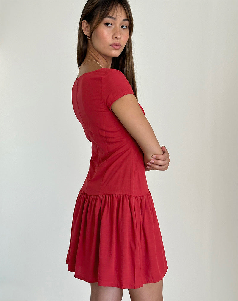 Ohayo Mini Dress in Adrenaline Red-Nico Sky