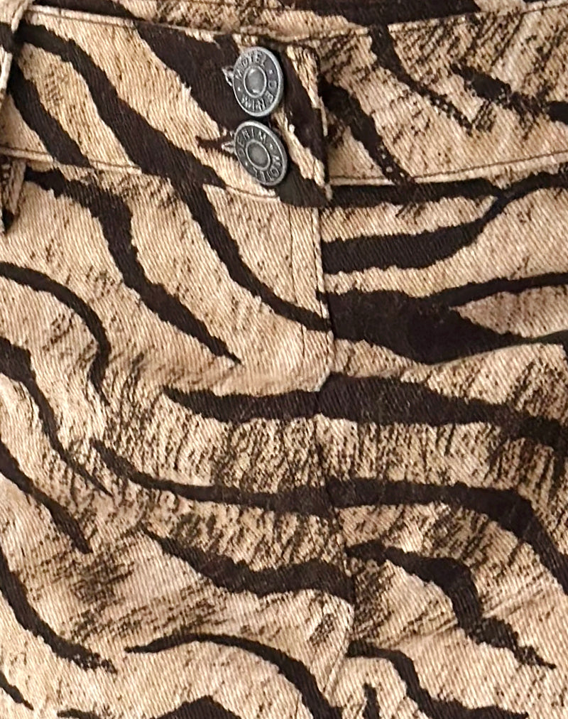 Oiwa A Line Mini Skirt in Wild Animal Print-Nico Sky