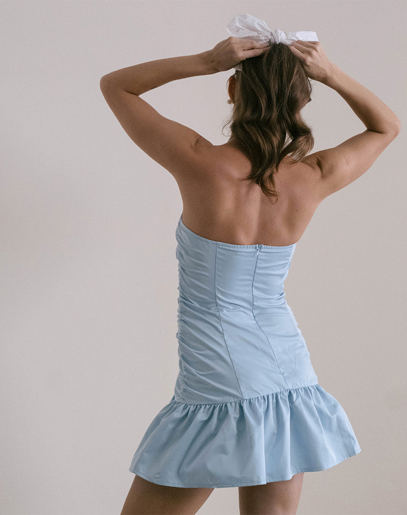Okapi Mini Dress in Powder Blue-Nico Sky