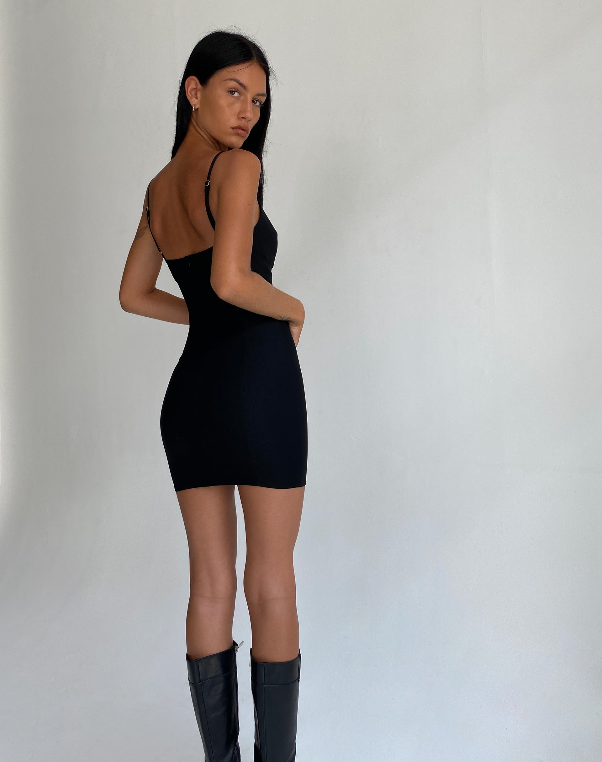 Olesia Mini Dress in Tailoring Black-Nico Sky