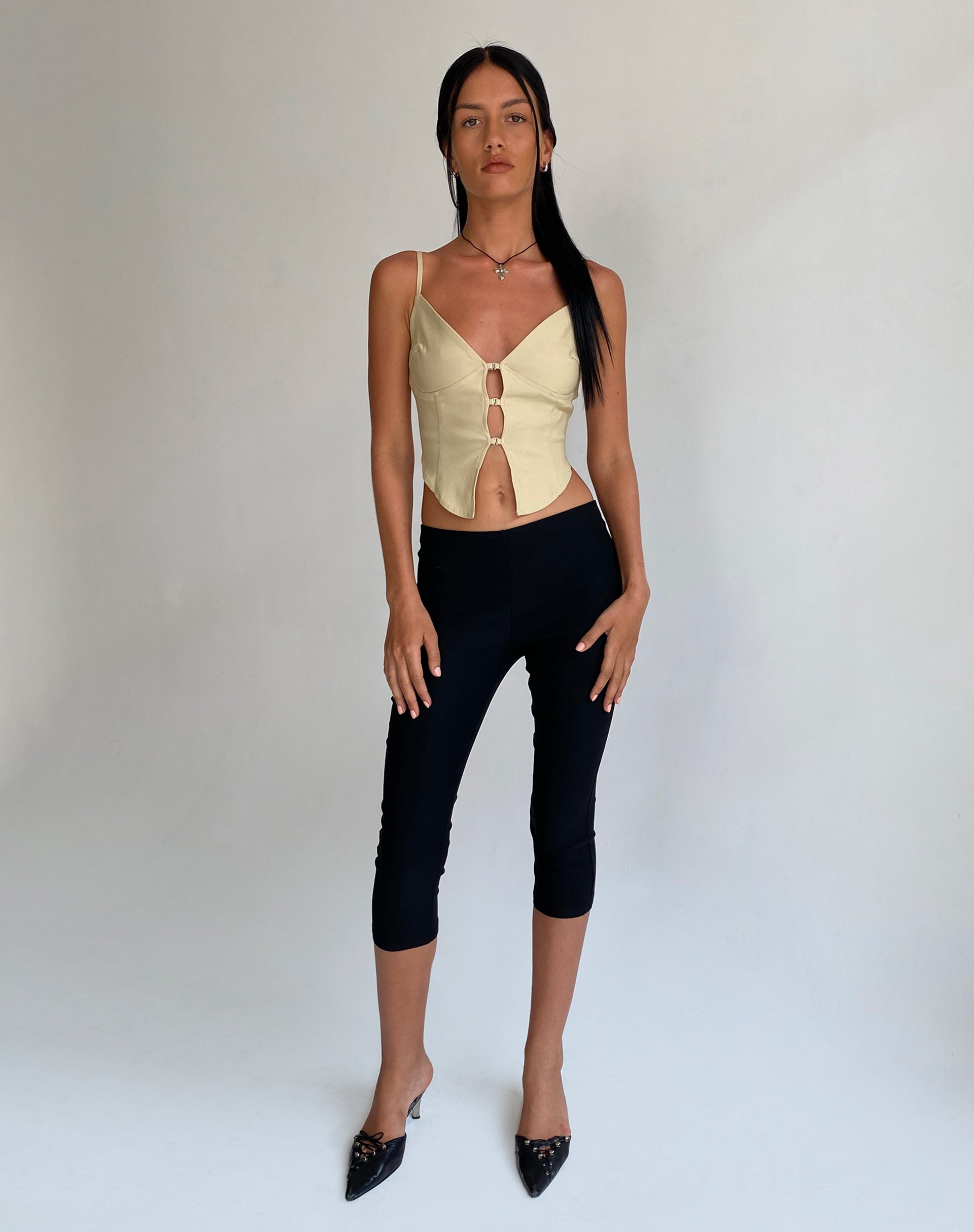 Oleta Cami Top in Cream-Nico Sky