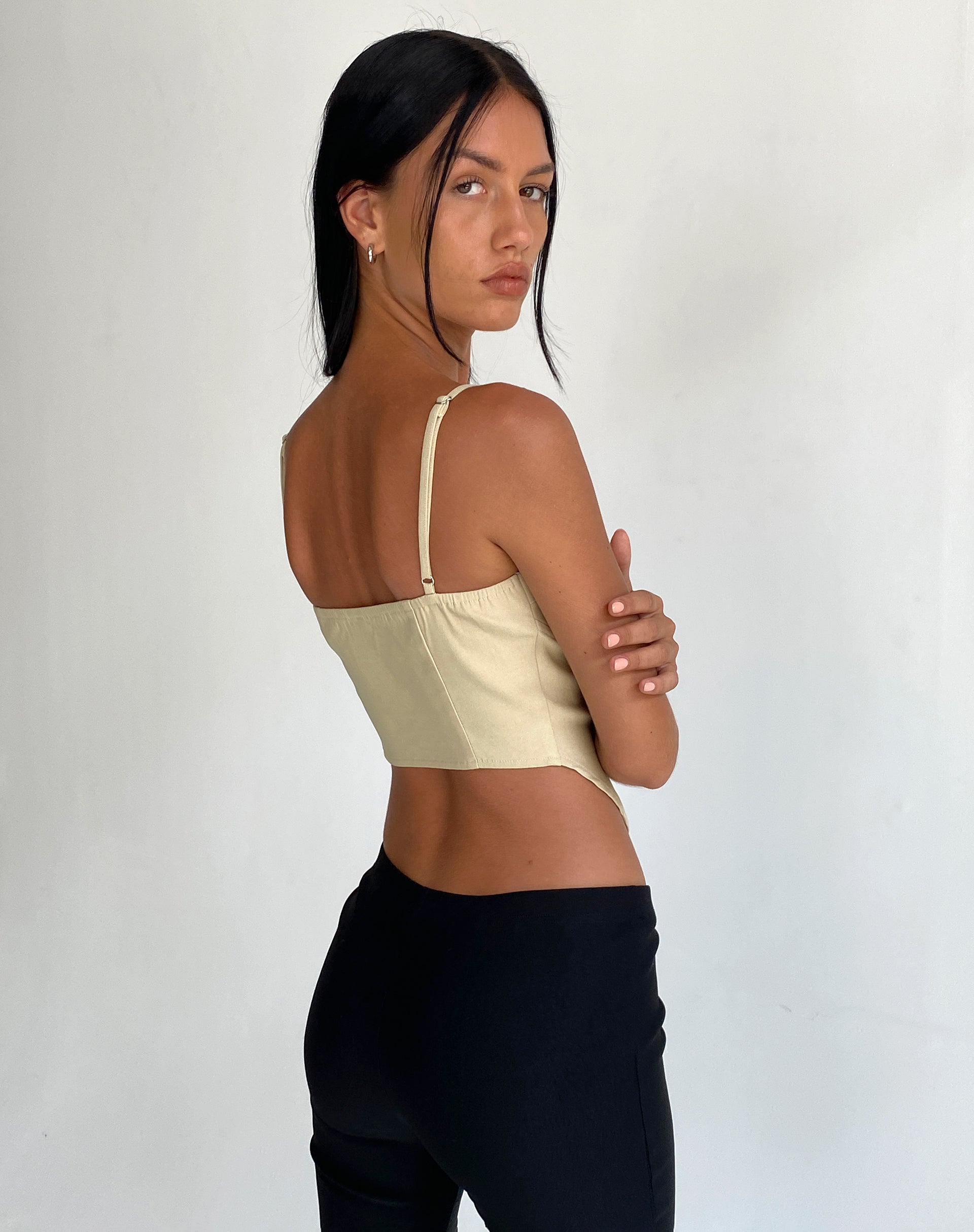 Oleta Cami Top in Cream-Nico Sky