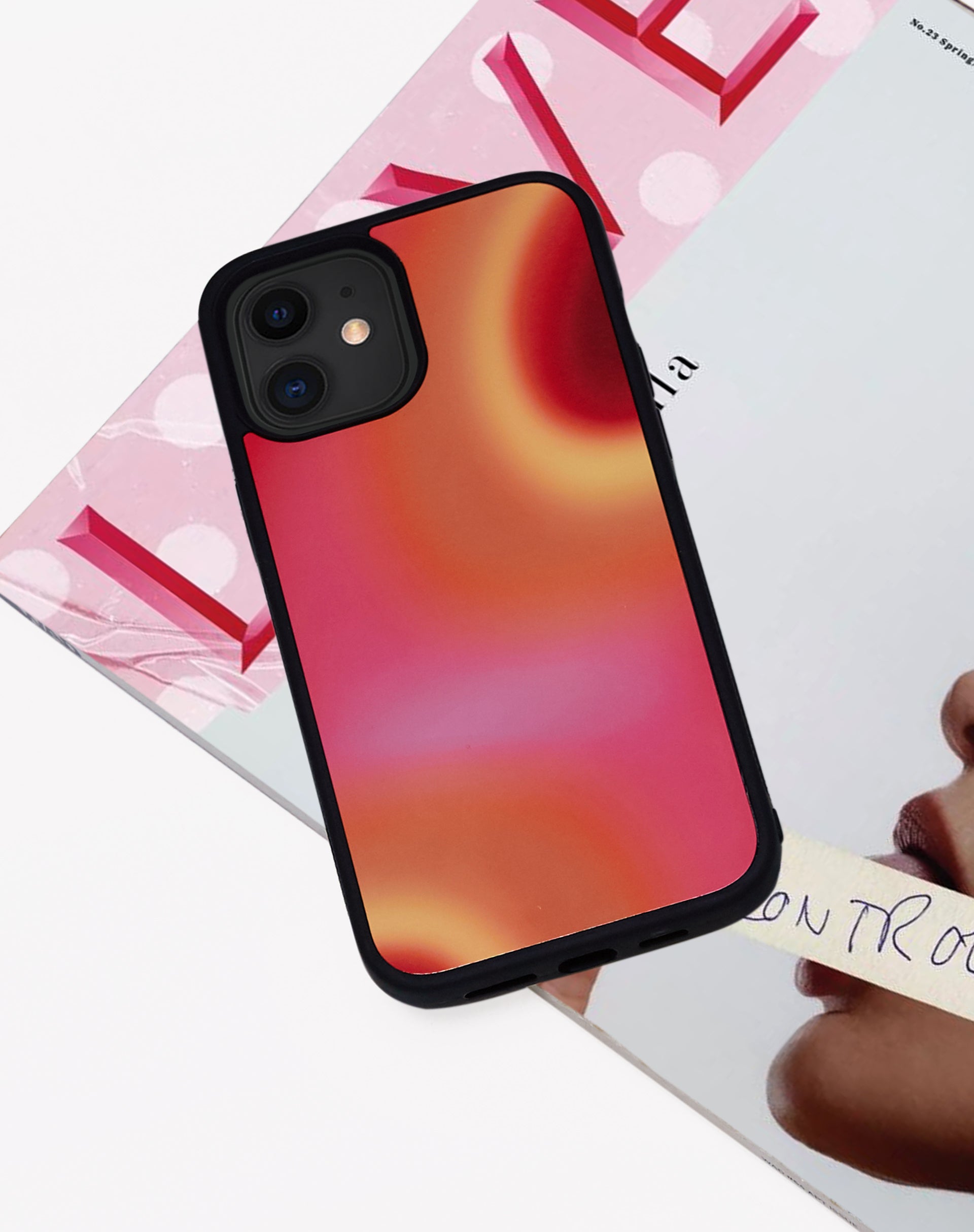 Iphone Case in Triple Orb Pink and Red-Nico Sky