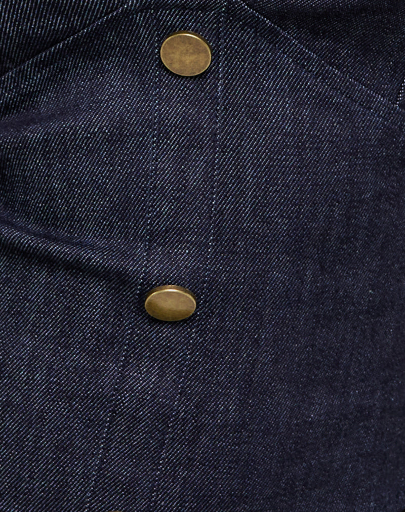 Oria Vest Top in Dark Denim Indigo-Nico Sky