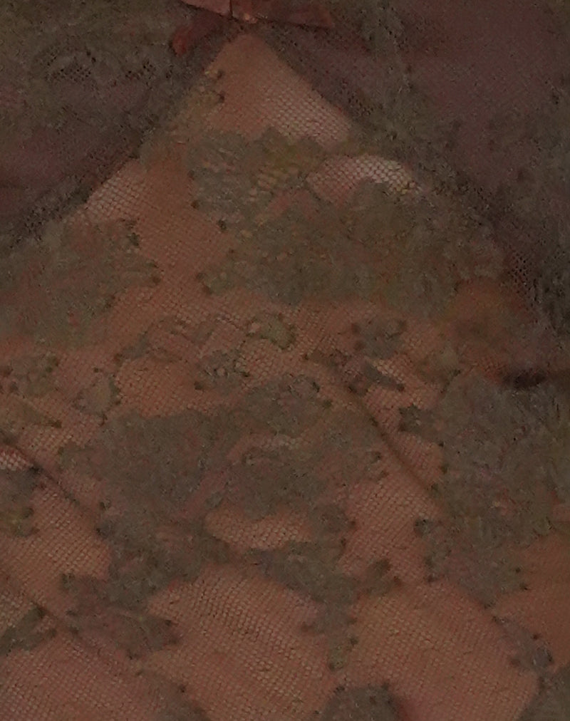 Orphee Long Sleeve Lace Top in Brown-Nico Sky