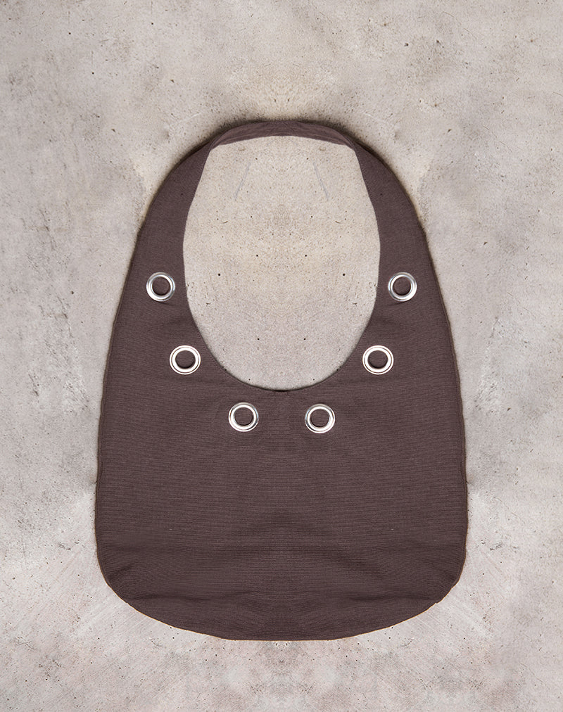 Oru Shoulder Bag in Brown with Eyelets-Nico Sky