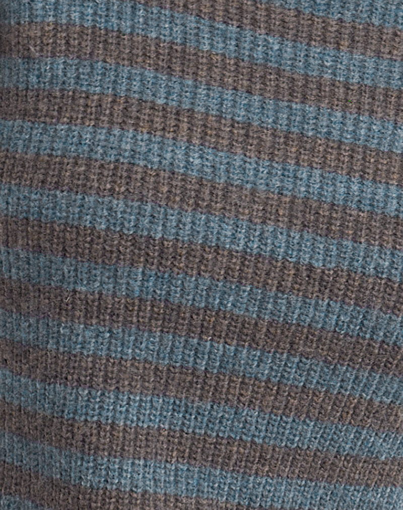 Orvala Knit Jumper in Slate and Brown Stripe-Nico Sky